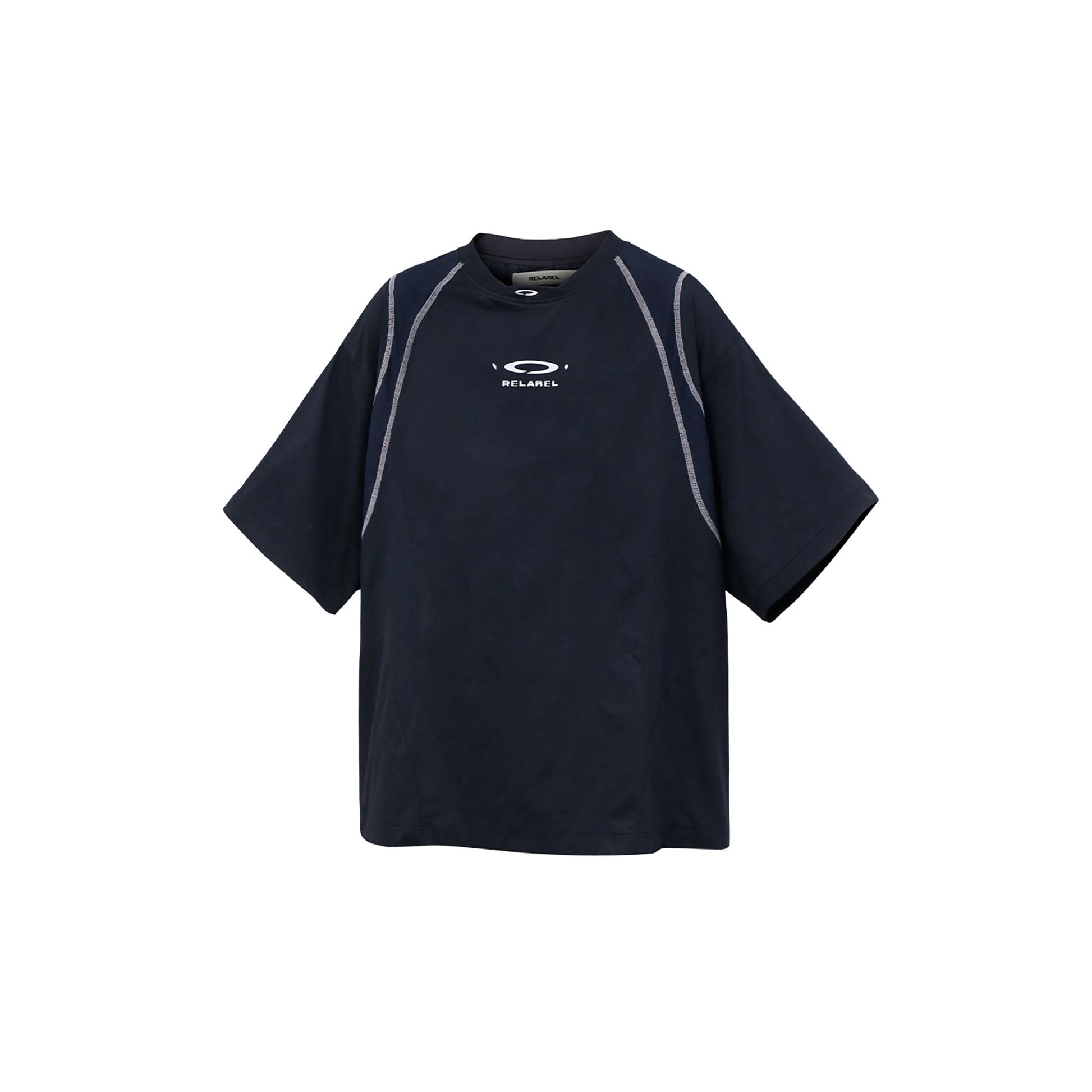 RELABEL Contrast Paneled Quick-Dry Tee-T Shirt-XS-Black-Free Shipping Leatheretro