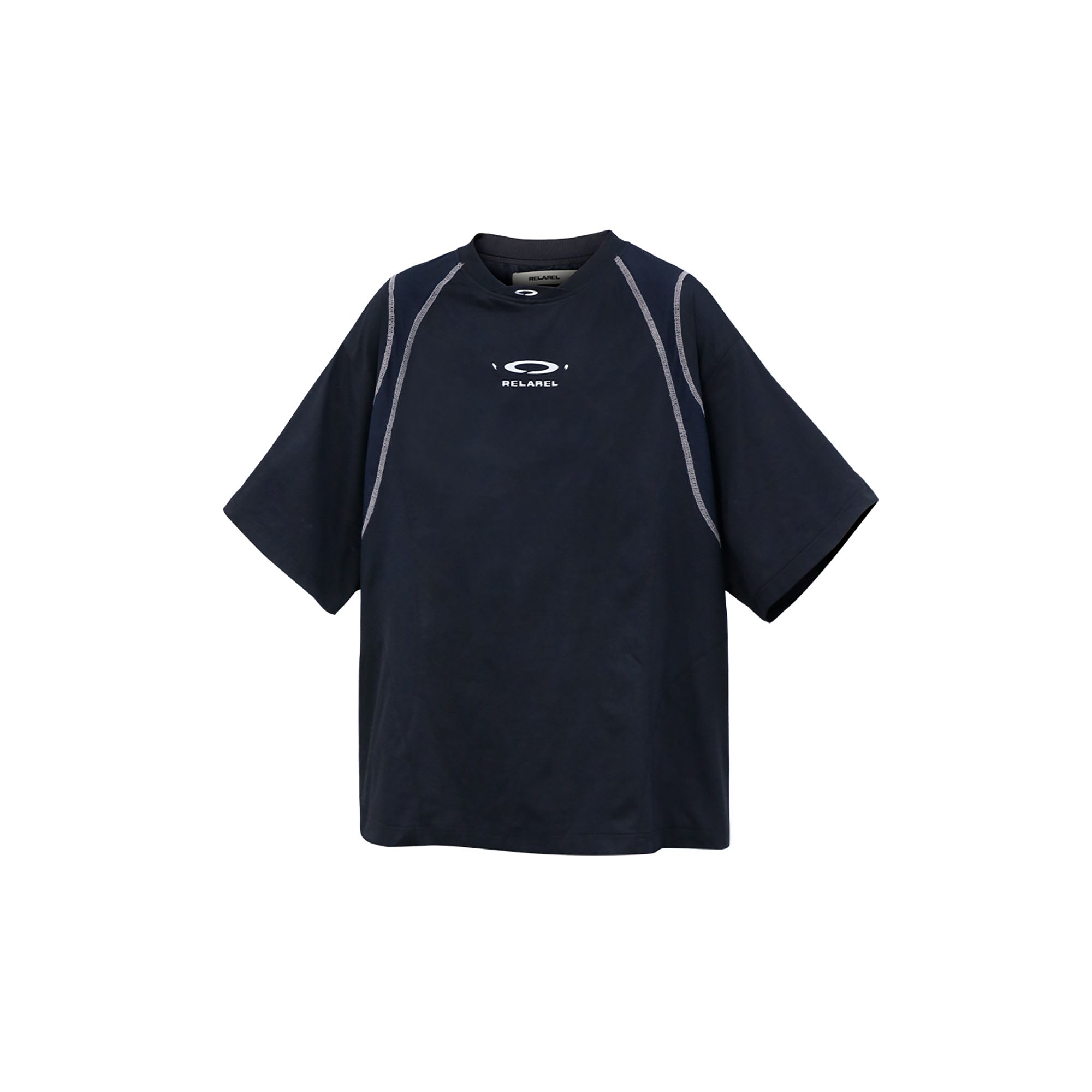RELABEL Contrast Paneled Quick-Dry Tee-T Shirt-XS-Black-Free Shipping Leatheretro