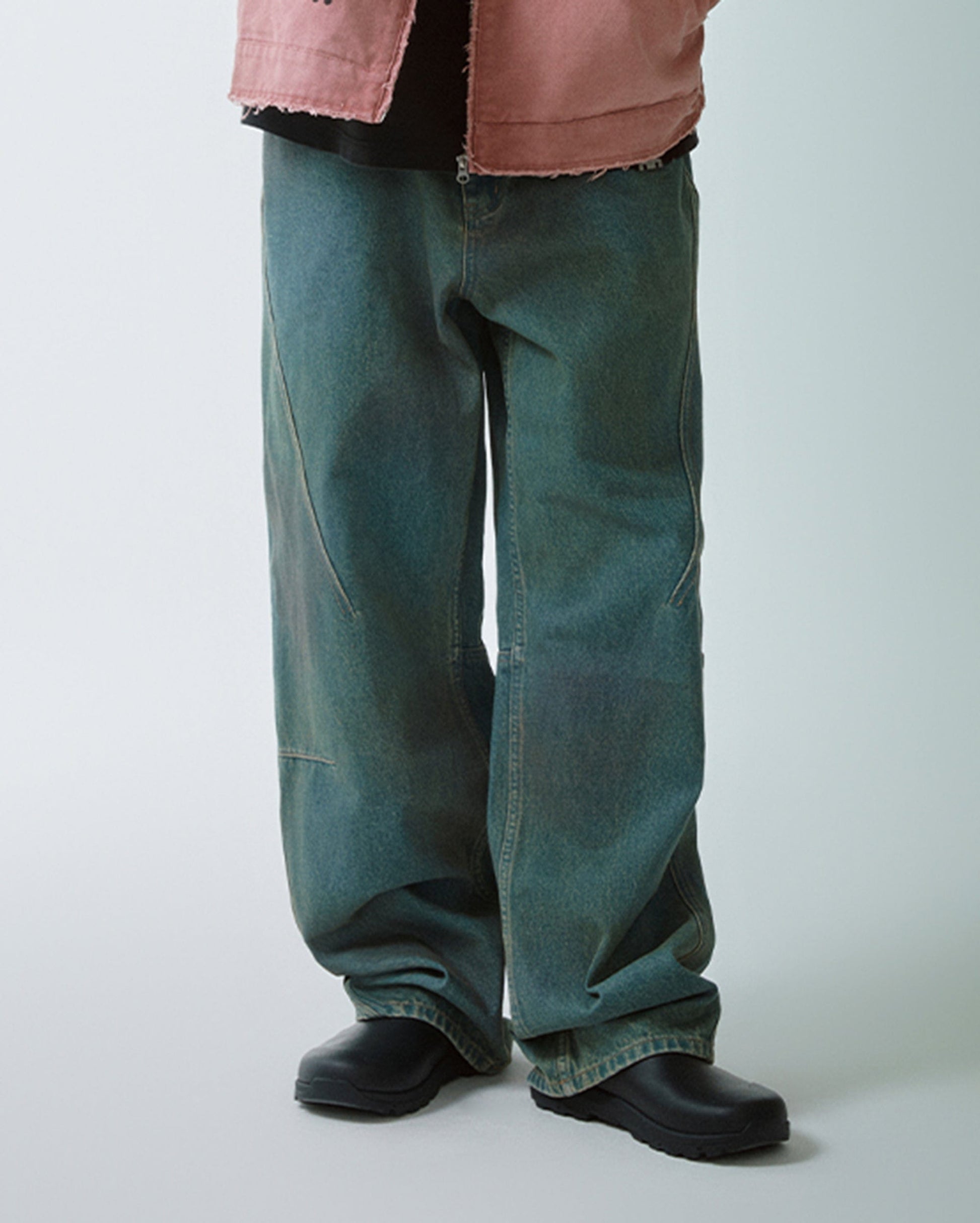 F2CE Deconstructed Washed Pants-Jeans-S-Free Shipping Leatheretro