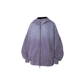 RELABEL Gradient Washed Panel Hooded Jacket Purple-Jacket-XS (Preorder)-Free Shipping Leatheretro