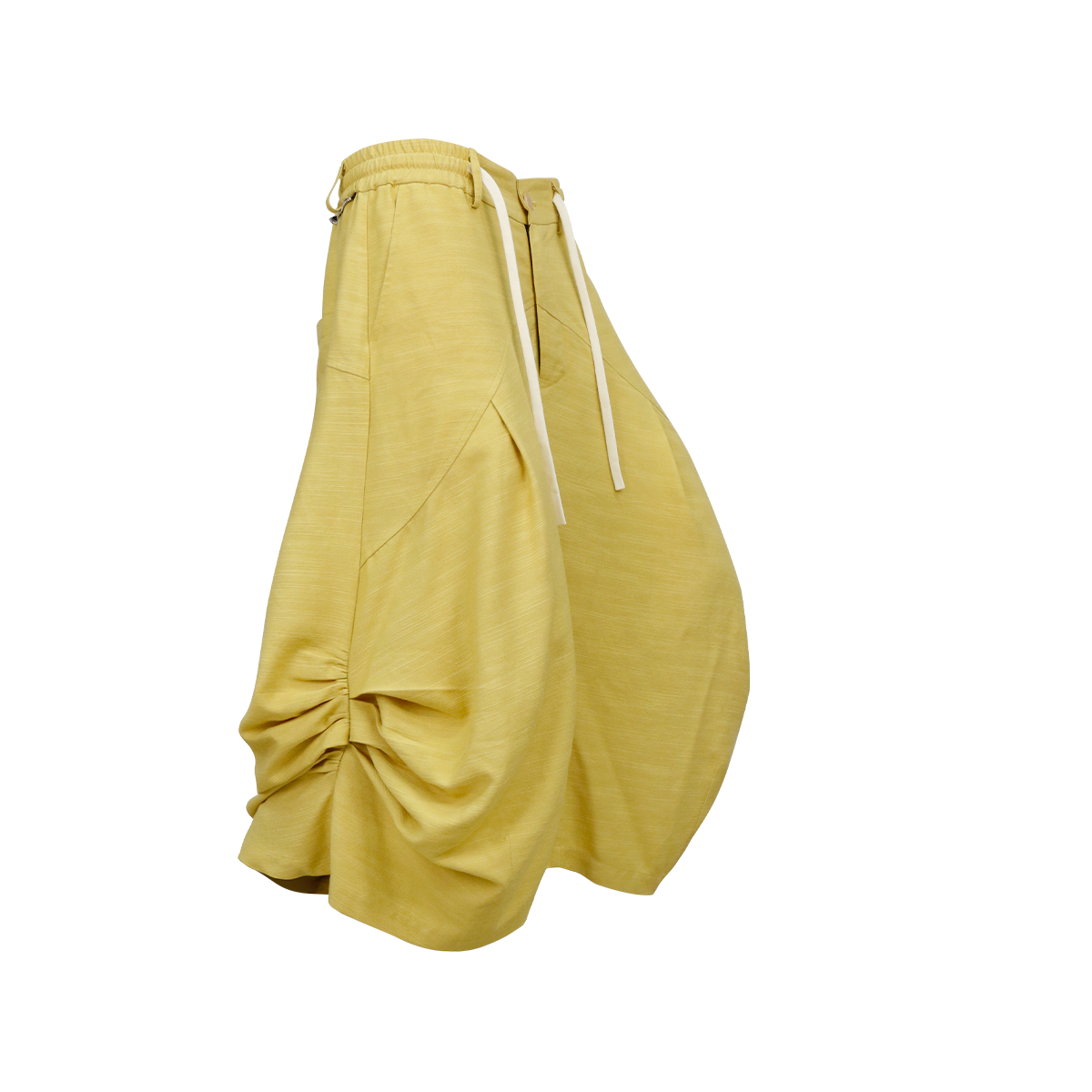 RELABEL Ruched Tencel-Acetate Oversized Shorts-Shorts-XS-Black-Free Shipping Leatheretro
