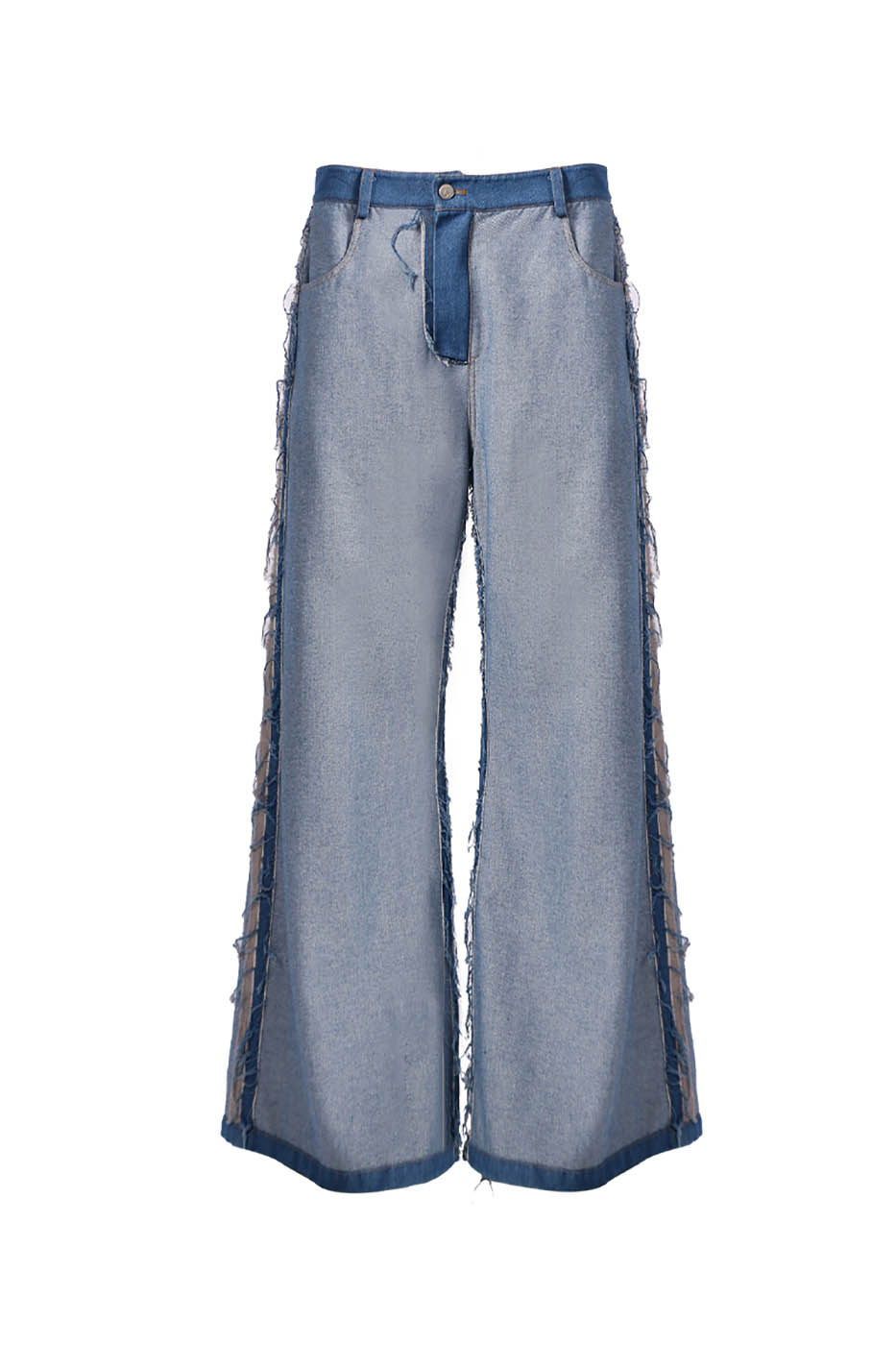 RELABEL Inside-Out Spliced Frayed Baggy Jeans-Jeans-S-Free Shipping Leatheretro