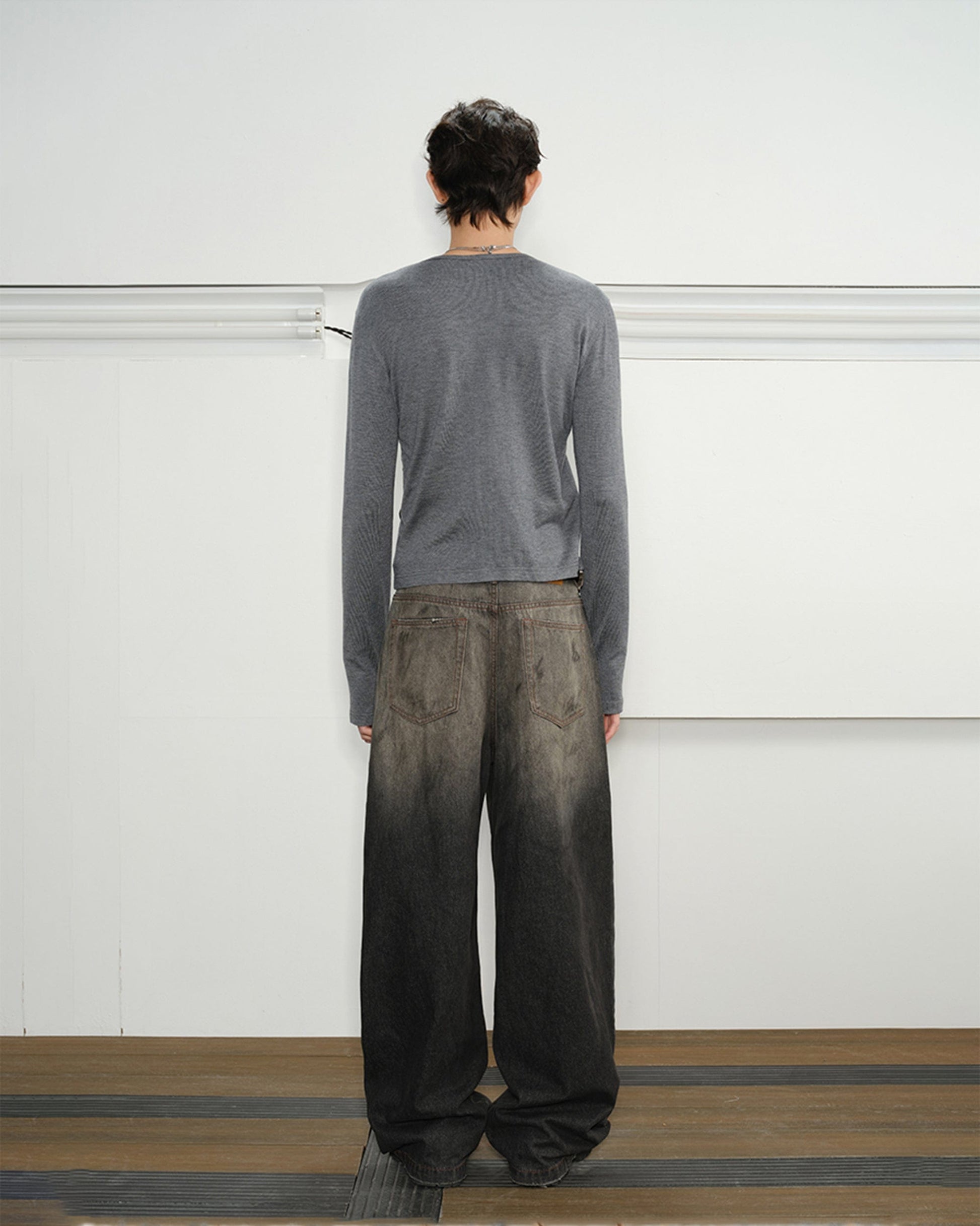 KREATE Eastern Aesthetics Washed Wide-Leg Jeans-Jeans-S-Free Shipping Leatheretro