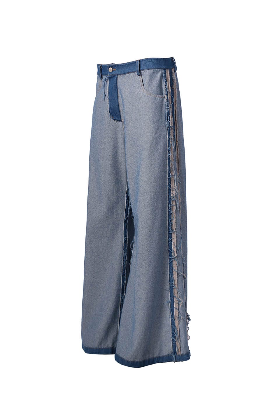 RELABEL Inside-Out Spliced Frayed Baggy Jeans-Jeans-S-Free Shipping Leatheretro