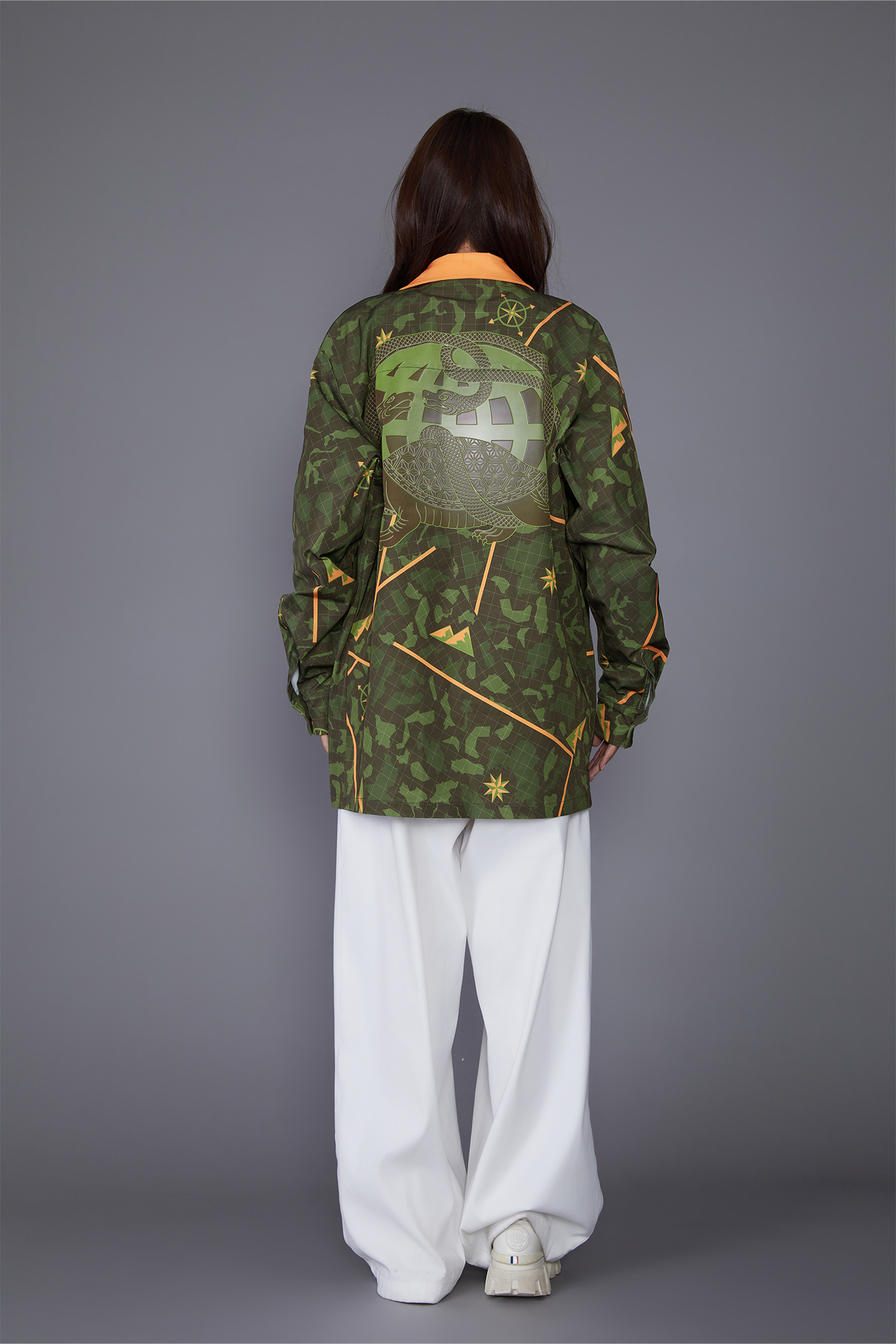 MASH UP ASIA Graphic Contrast Lapel Oversized Blazer-Jacket-M-Free Shipping Leatheretro