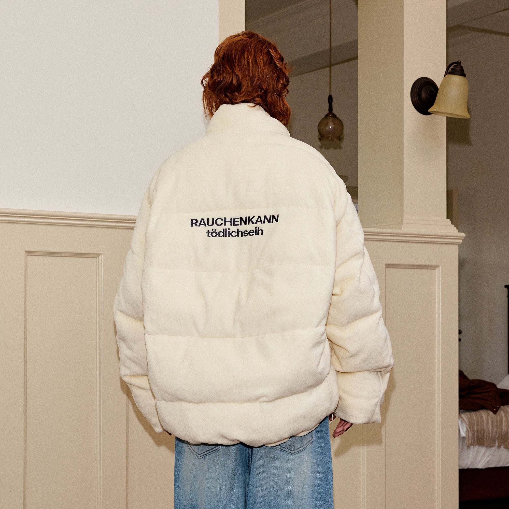 DONSMOKE Quilted Embroidered Slogan Jacket-Jacket-S-Beige-Free Shipping Leatheretro