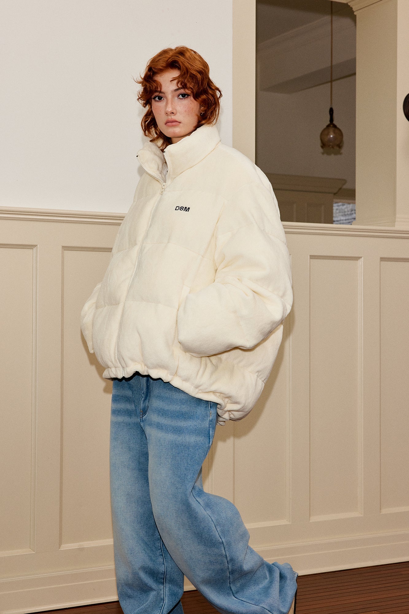 DONSMOKE Quilted Embroidered Slogan Jacket-Jacket-S-Beige-Free Shipping Leatheretro