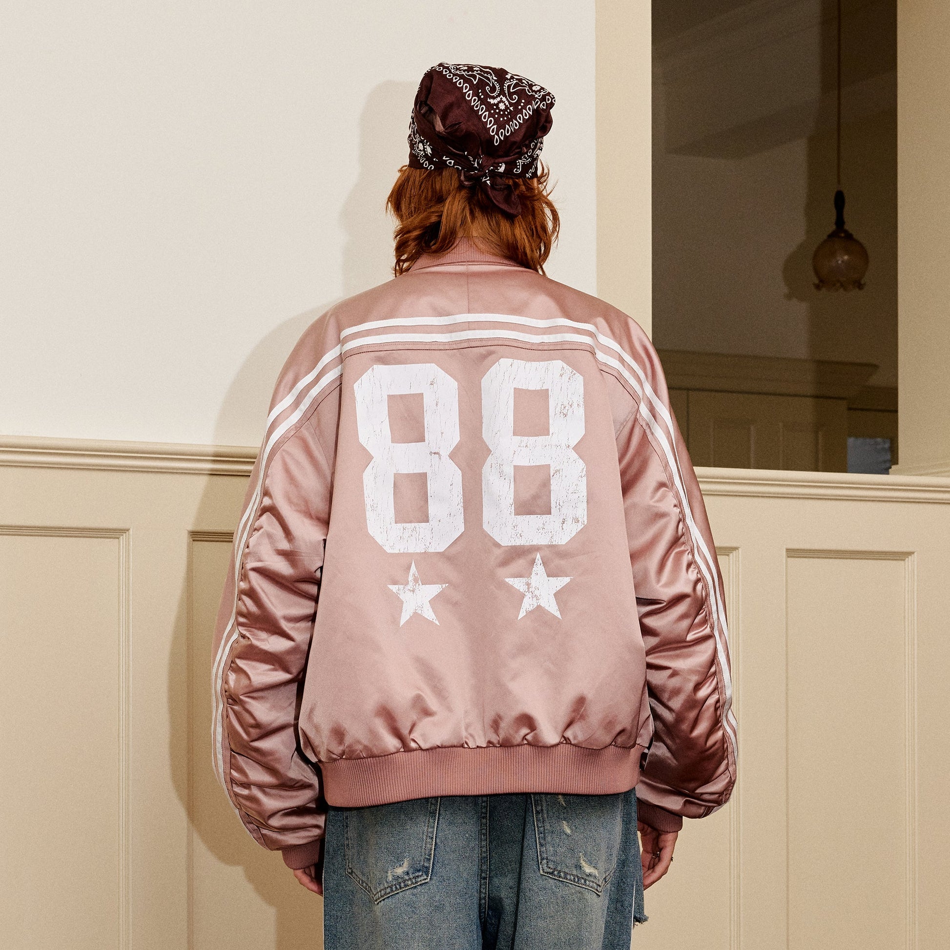 DONSMOKE Retro NO.88 Graphic Bomber Jacket-Jacket-S-Dark Blue-Free Shipping Leatheretro