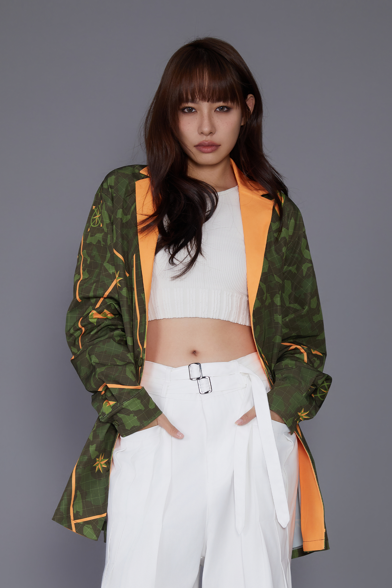 MASH UP ASIA Graphic Contrast Lapel Oversized Blazer-Jacket-M-Free Shipping Leatheretro