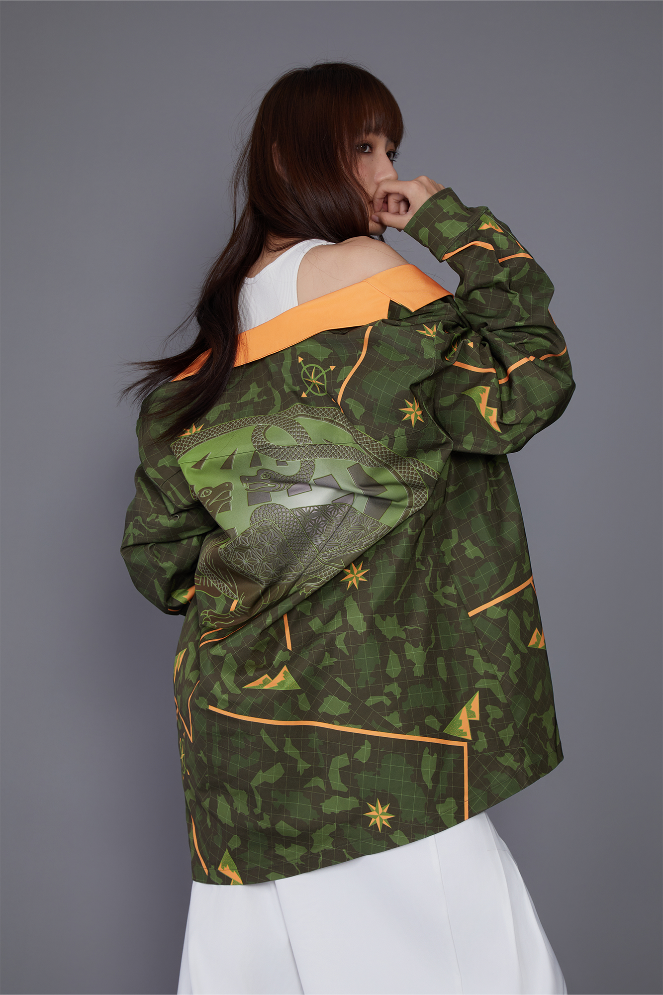 MASH UP ASIA Graphic Contrast Lapel Oversized Blazer-Jacket-M-Free Shipping Leatheretro