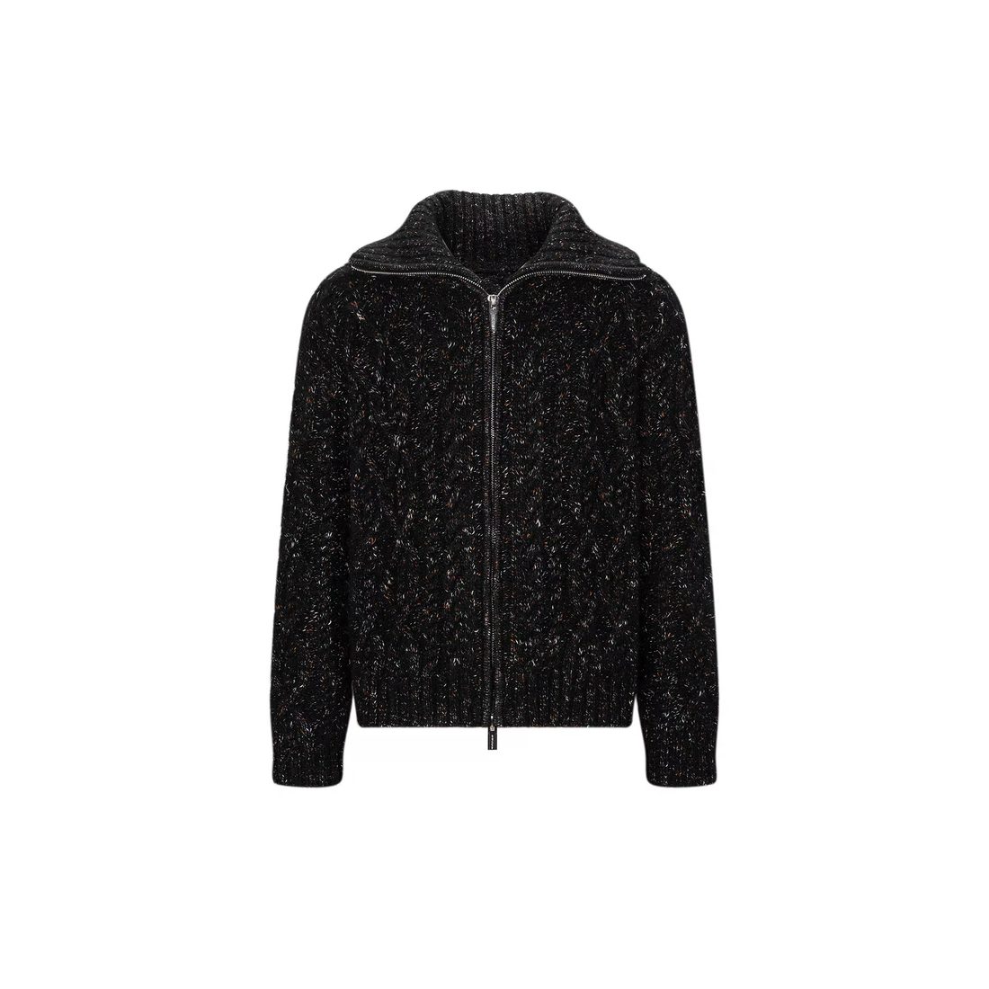 TIWILLTANG Dual-Zipper Cable Knit Funnel Sweater