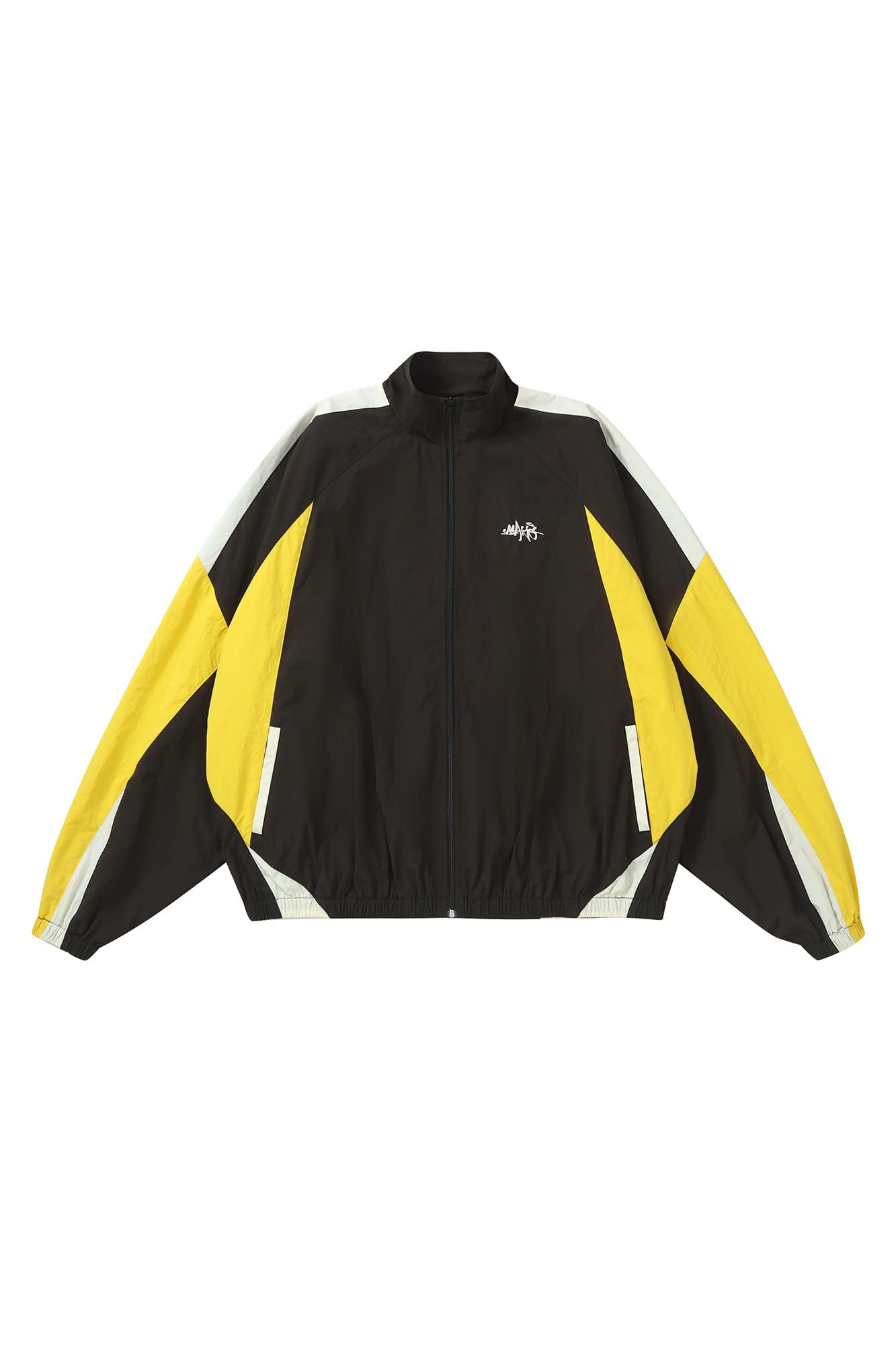 MAKEMORE Retro Contrast Panel Embroidery Jacket-Jacket-S-Black-Free Shipping Leatheretro