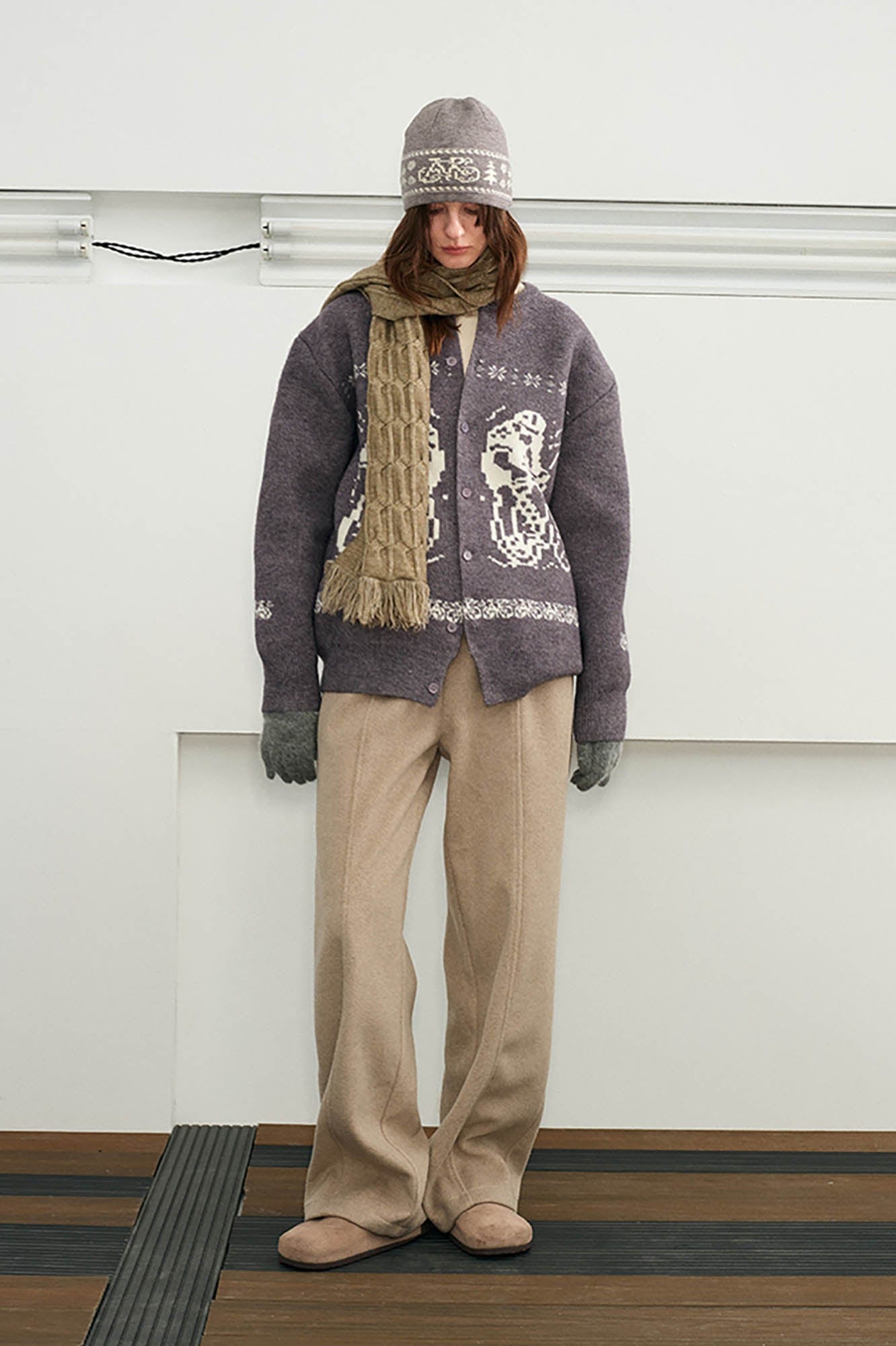 KREATE Fair Isle Button-Up Cardigan-Sweater-S-Blue-Free Shipping Leatheretro