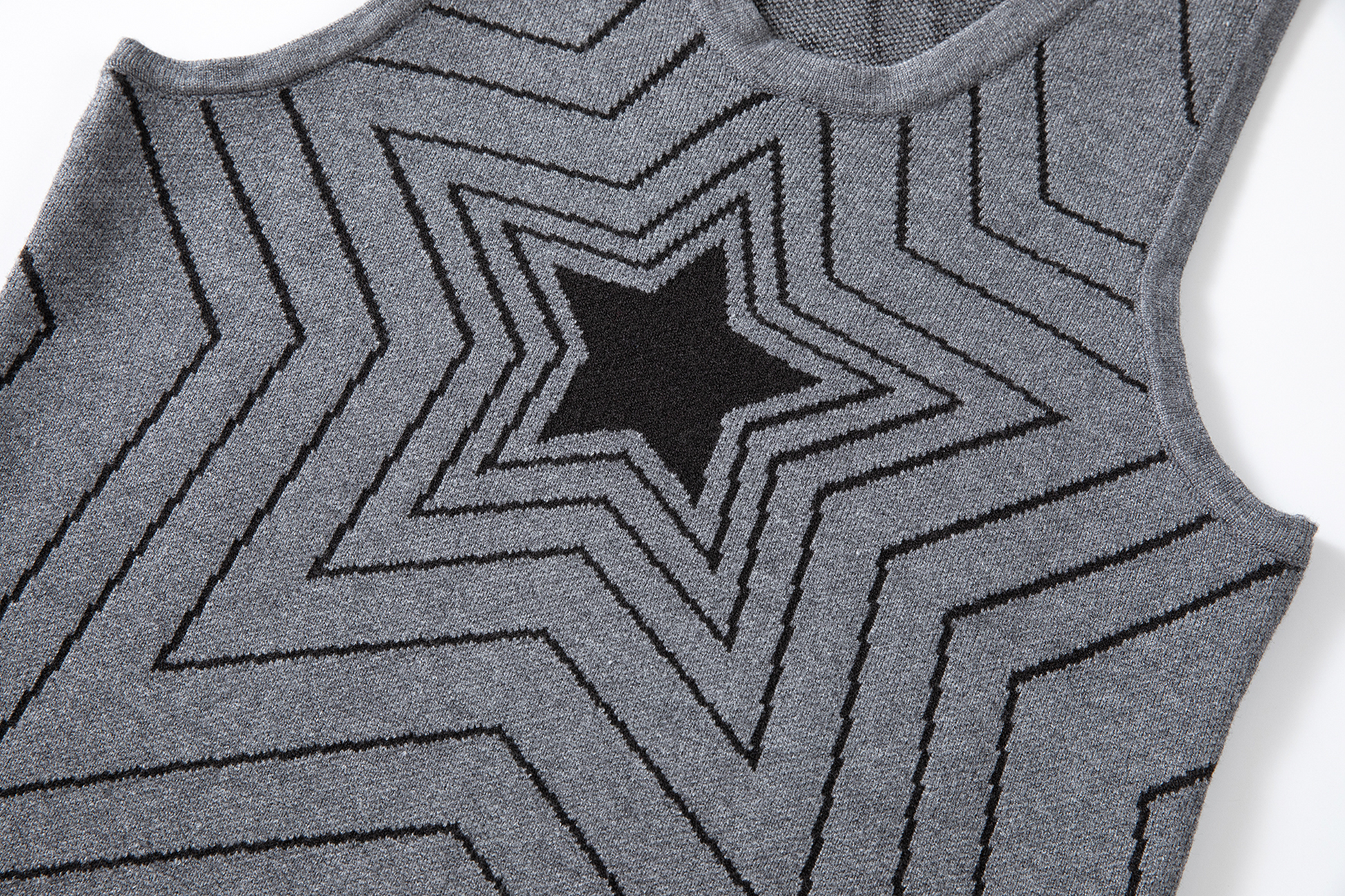 CYCYCY Retro Star Intarsia Knit Vest-Vest-S-Gray-Free Shipping Leatheretro