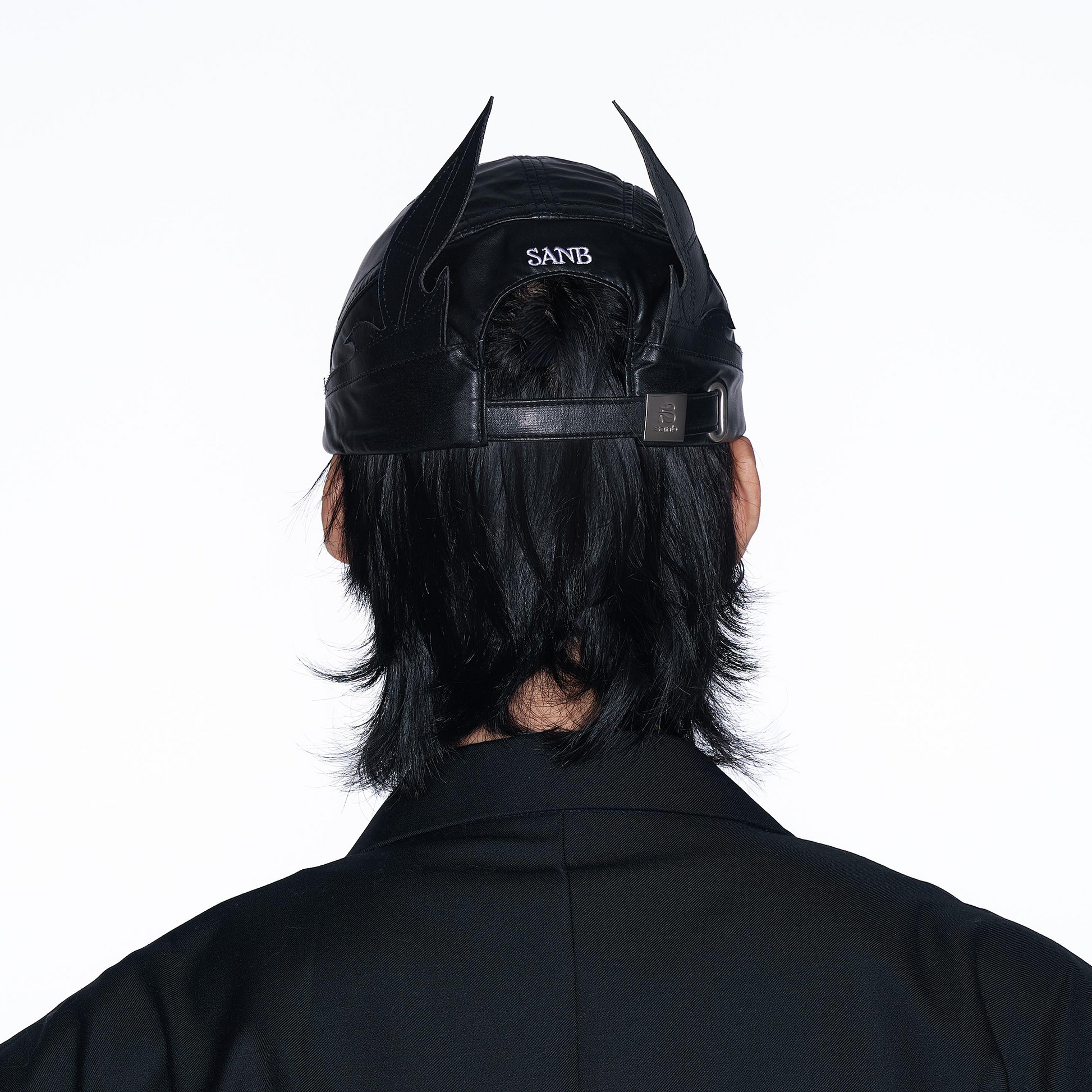 SANB Faux Leather Horned Baseball Cap-Hat, Cap, Beanie-One Size-Free Shipping Leatheretro