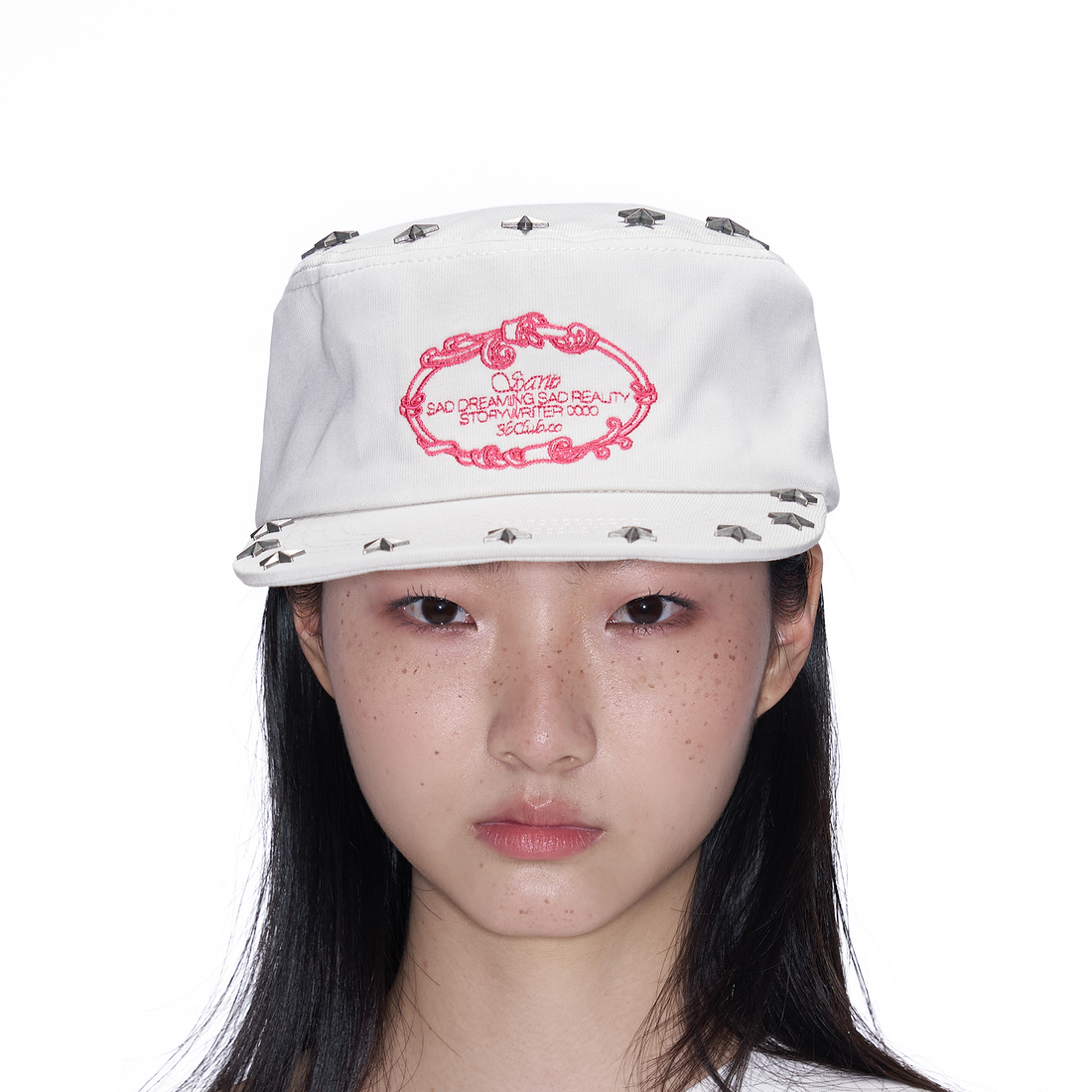 SANB Star-Studded Embroidered Pillbox Cap-Hat, Cap, Beanie-One Size-Pink-Free Shipping Leatheretro