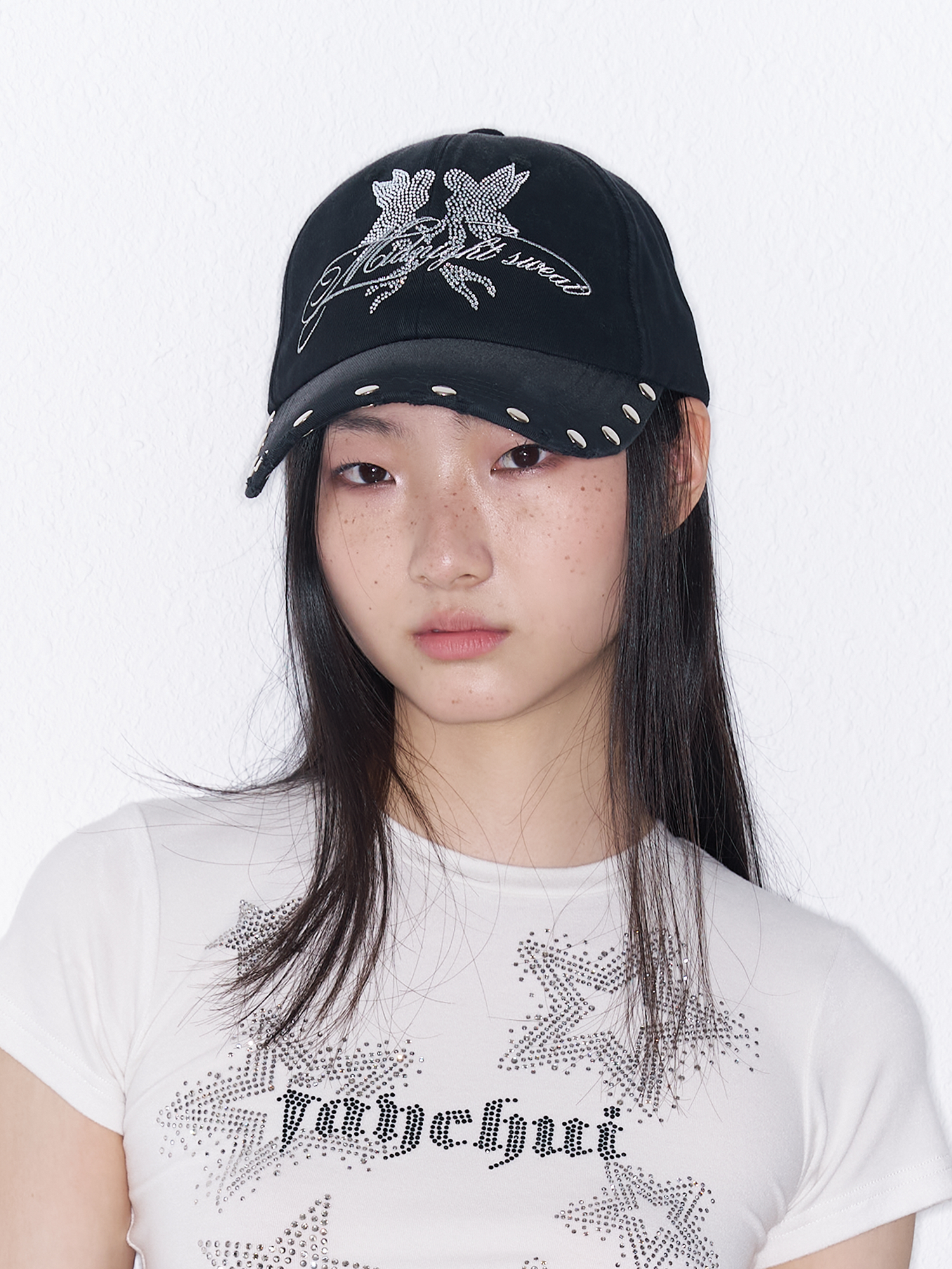 SANB Washed Angel Diamond Baseball Cap-Hat, Cap, Beanie-One Size-Free Shipping Leatheretro