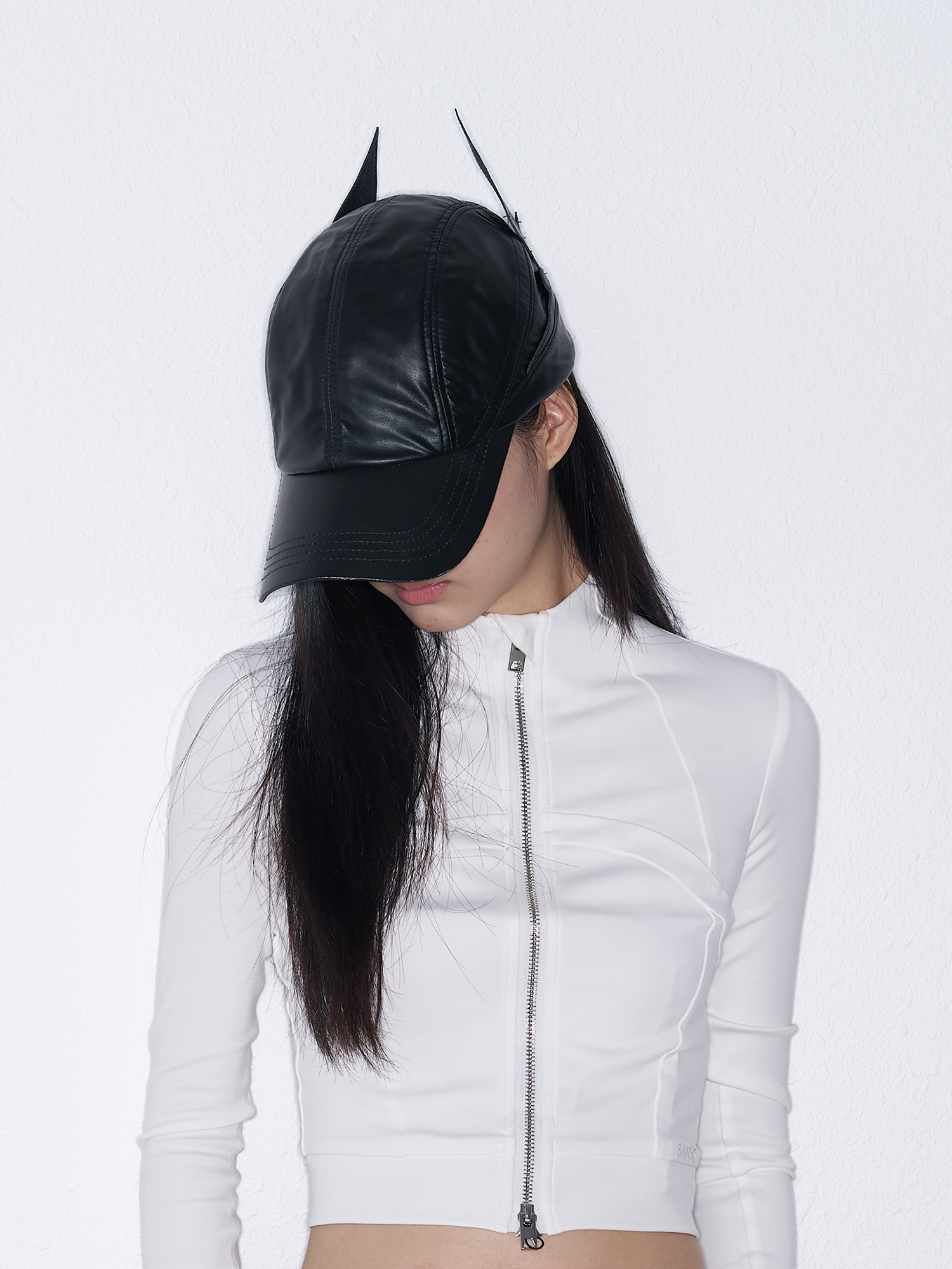 SANB Faux Leather Horned Baseball Cap-Hat, Cap, Beanie-One Size-Free Shipping Leatheretro