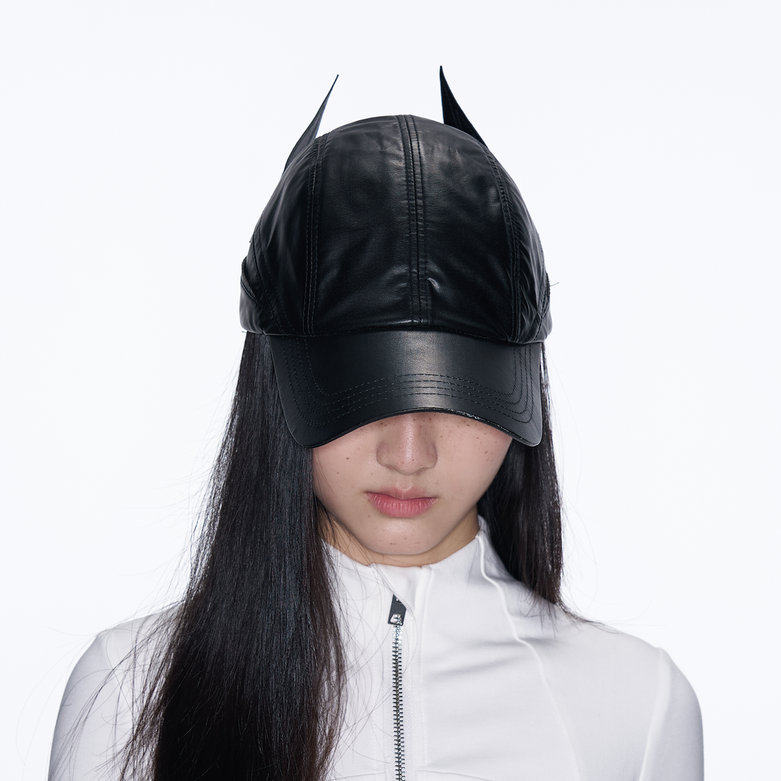 SANB Faux Leather Horned Baseball Cap-Hat, Cap, Beanie-One Size-Free Shipping Leatheretro