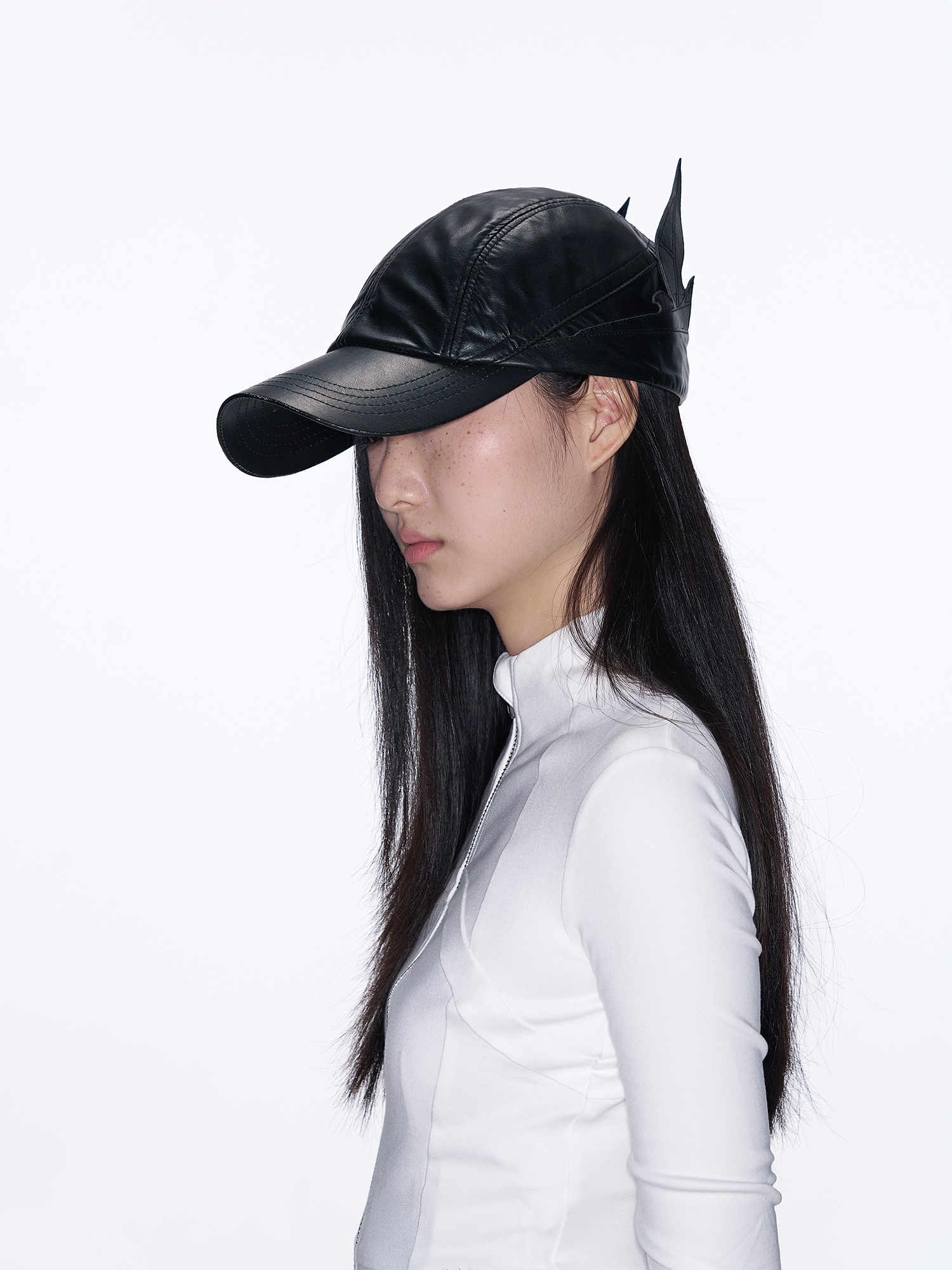 SANB Faux Leather Horned Baseball Cap-Hat, Cap, Beanie-One Size-Free Shipping Leatheretro