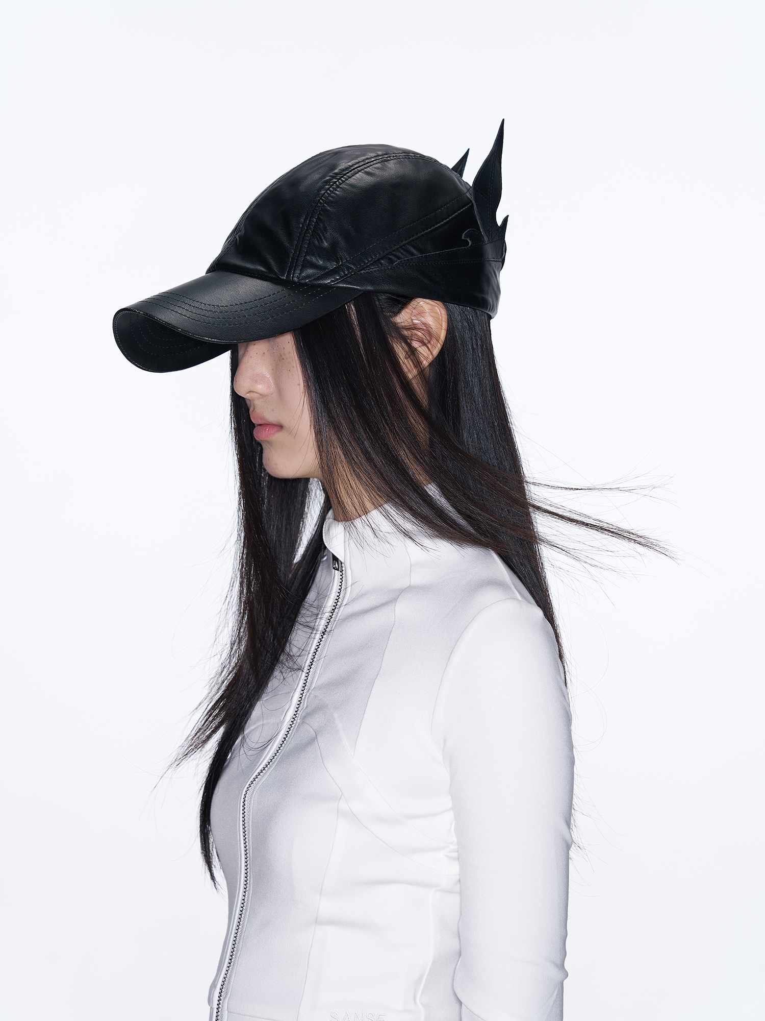 SANB Faux Leather Horned Baseball Cap-Hat, Cap, Beanie-One Size-Free Shipping Leatheretro