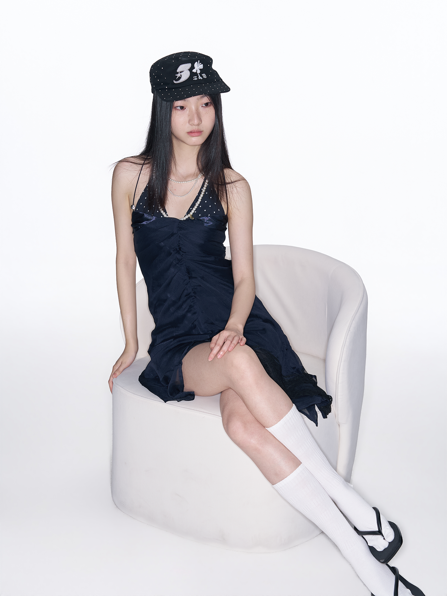 SANB Polka Dot Embroidered Pillbox Hat-Hat, Cap, Beanie-One Size-Free Shipping Leatheretro