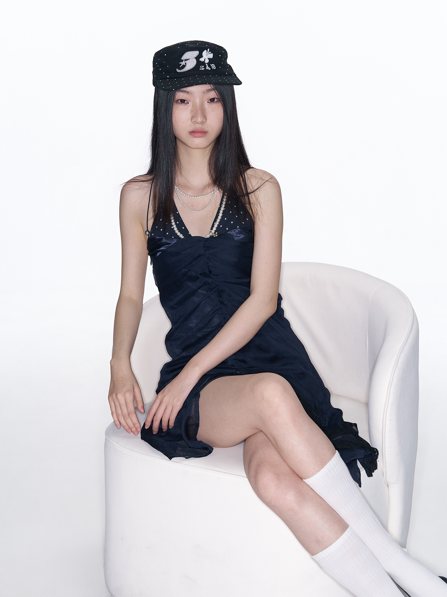 SANB Polka Dot Embroidered Pillbox Hat-Hat, Cap, Beanie-One Size-Free Shipping Leatheretro