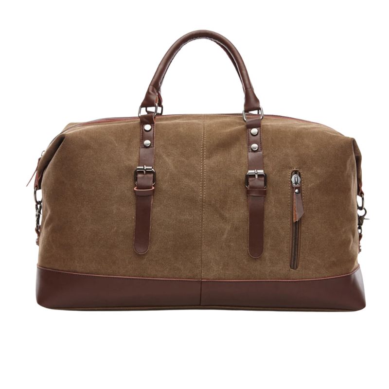 Canvas Men's Carry-On Luggage and Duffel Bag-Duffel Bags-Large-Black-Free Shipping Leatheretro