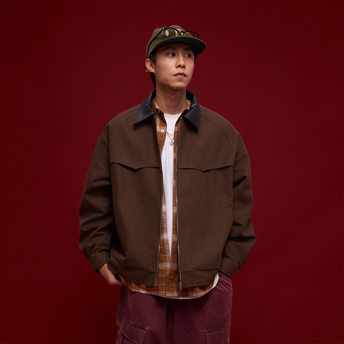 BANANA CLUB Faux Leather Collar Cotton Jacket-Jacket-S-White-Free Shipping Leatheretro