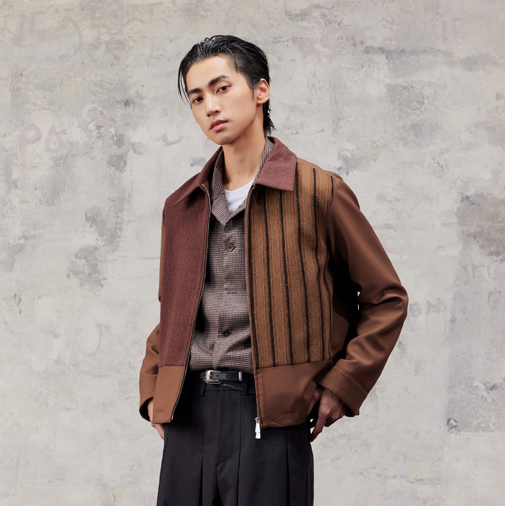 ALVNG AR ANTS Contrast Paneled Knit Jacket-Jacket-S (Preorder)-Free Shipping Leatheretro