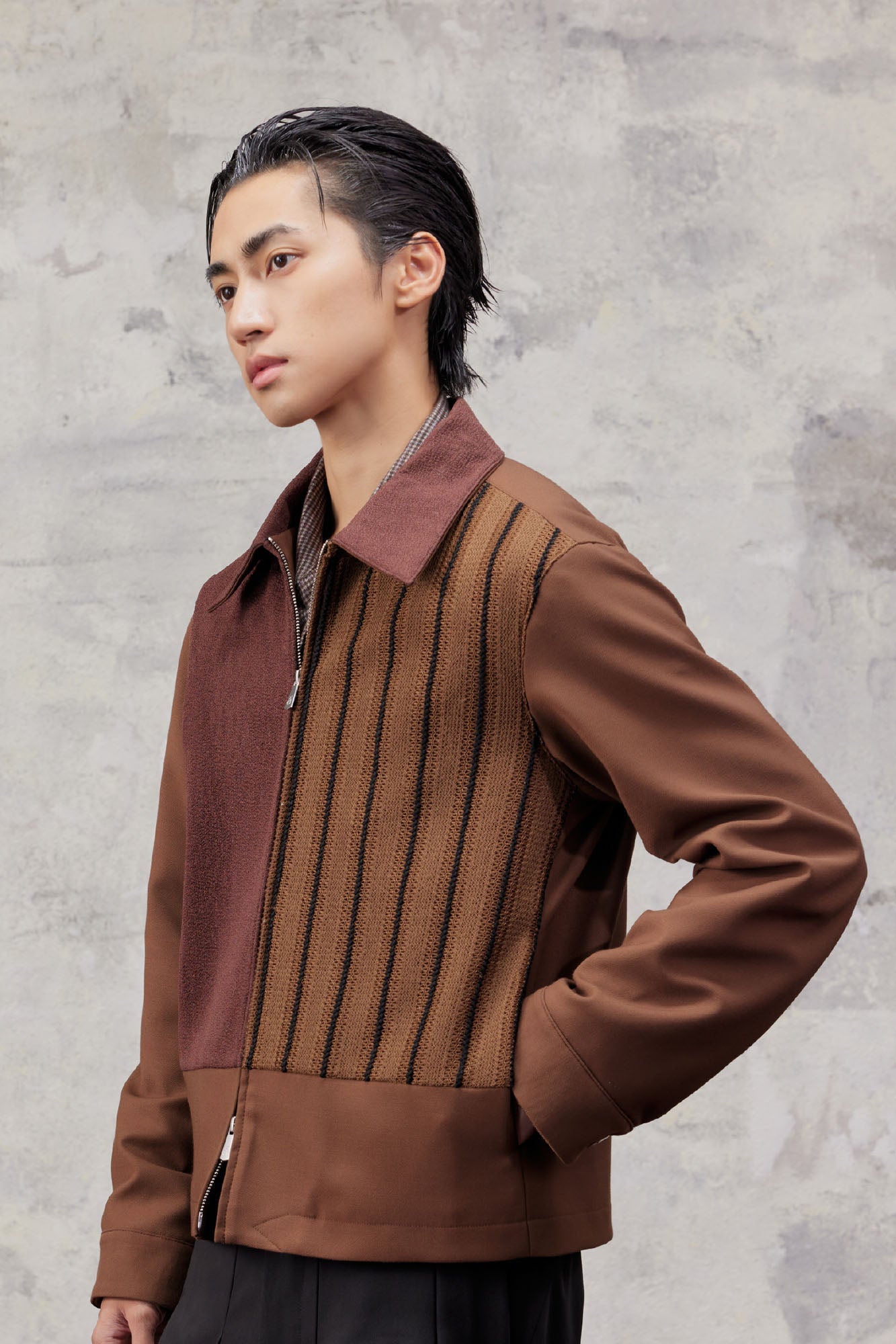 ALVNG AR ANTS Contrast Paneled Knit Jacket-Jacket-S (Preorder)-Free Shipping Leatheretro