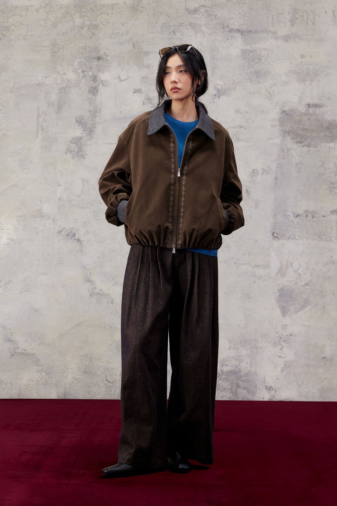 ALVNG AR ANTS Essential Pleats Linen-Blend Wide-Leg Pants-Pants-XS-Brown (Preorder)-Free Shipping Leatheretro