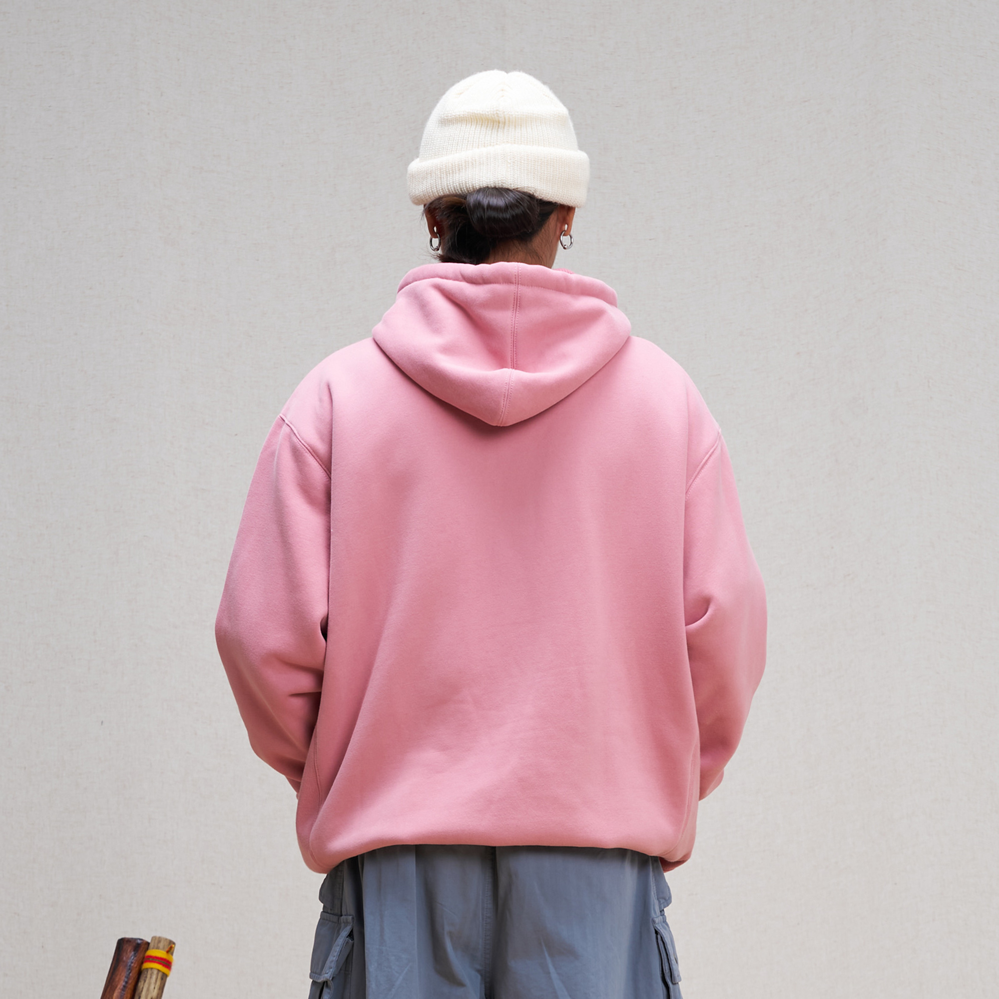 UNLIMITED MOTE Embroidered Waffle Lining Drawstring Hood Jacket-Jacket-XS-Pink-Free Shipping Leatheretro