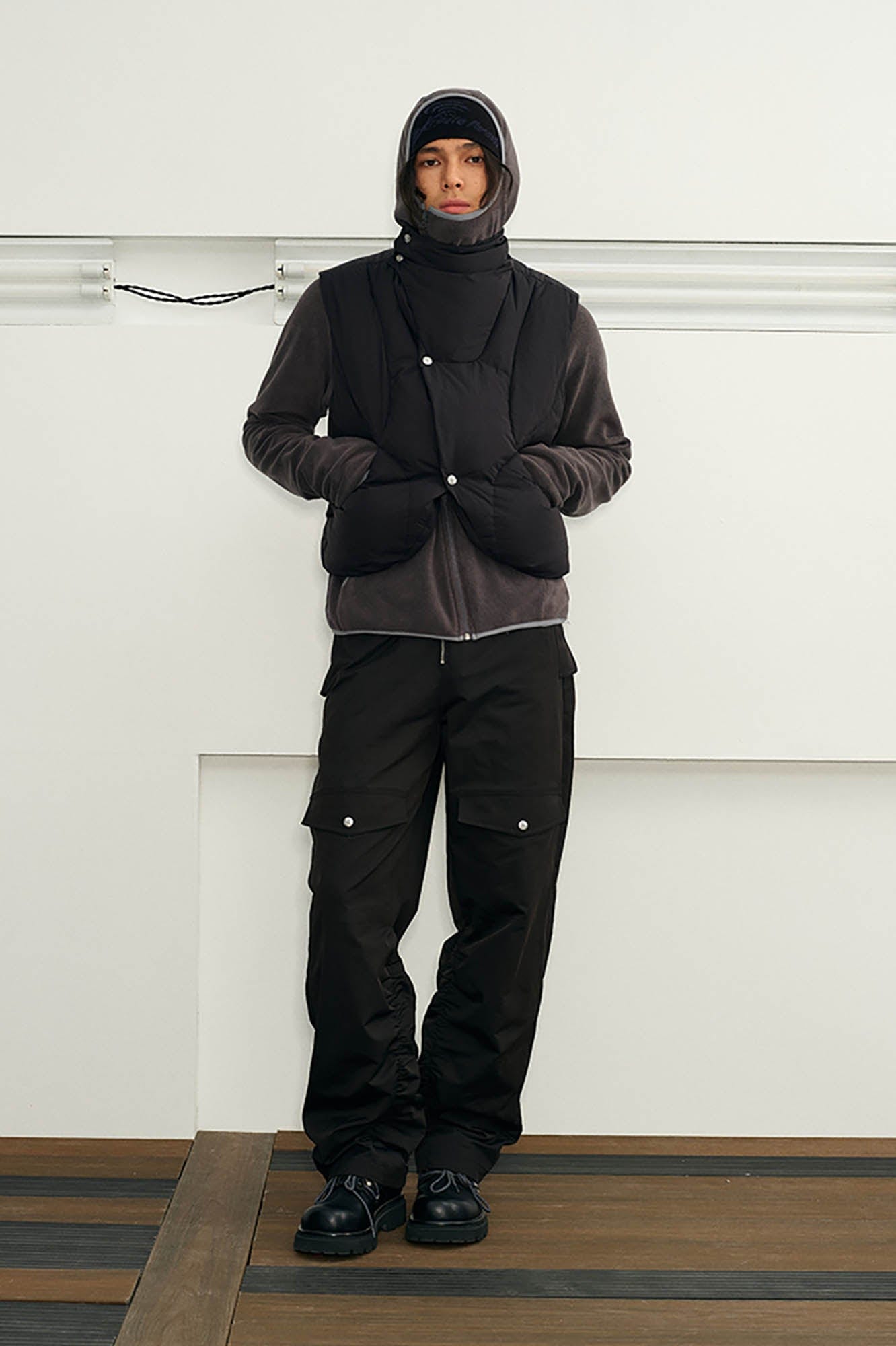 KREATE Asymmetrical Quilted Down Vest-Vest-S-Brown-Free Shipping Leatheretro