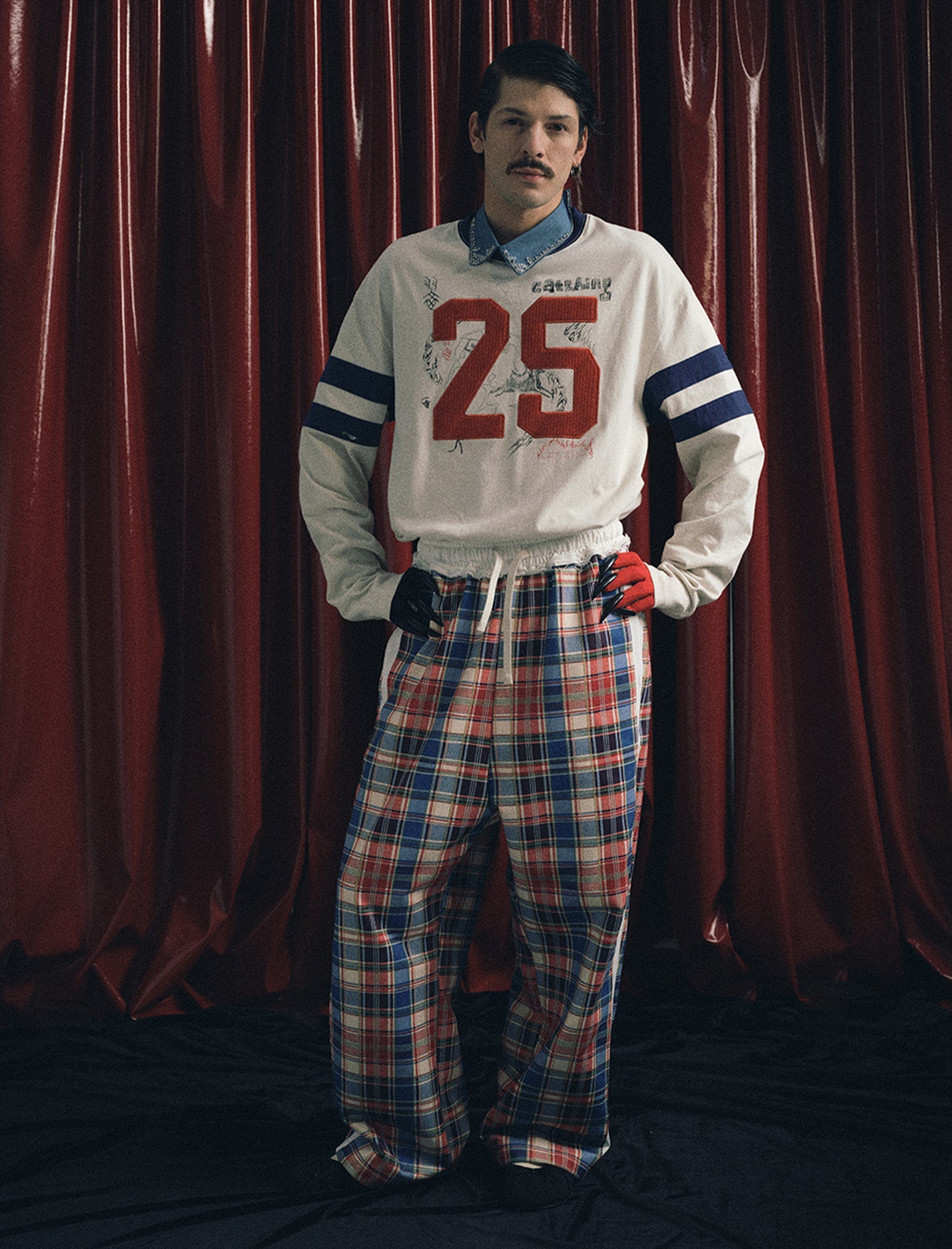 TRECLUB Contrast Fleece-Patch Graffiti Long-Sleeve Tee-L/S Tee-XS-Free Shipping Leatheretro