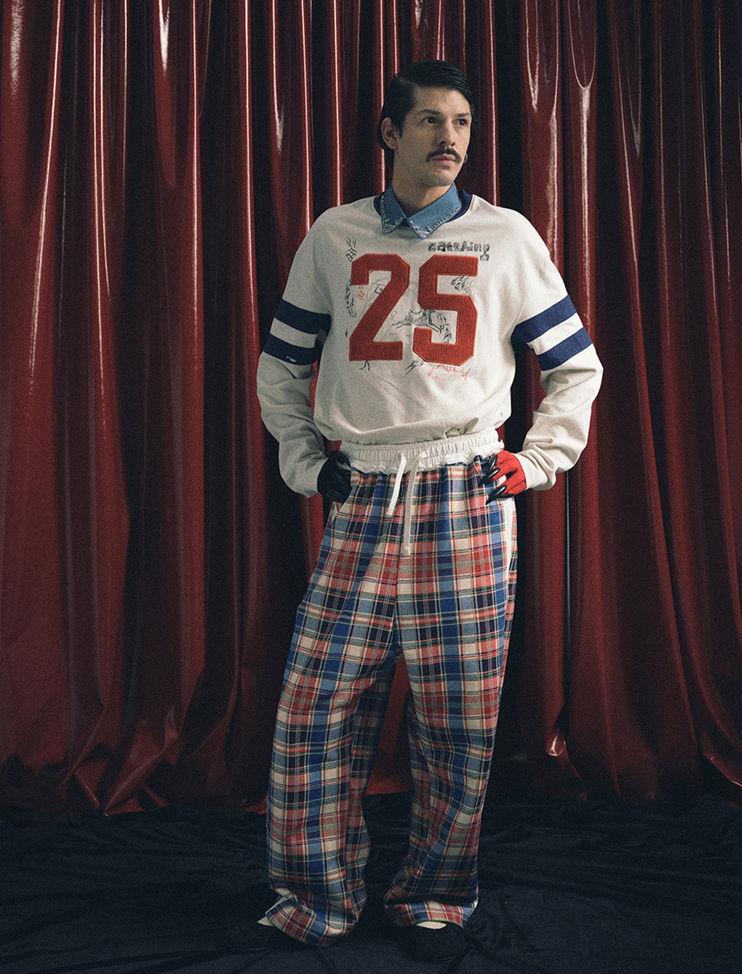 TRECLUB Contrast Fleece-Patch Graffiti Long-Sleeve Tee-L/S Tee-XS-Free Shipping Leatheretro