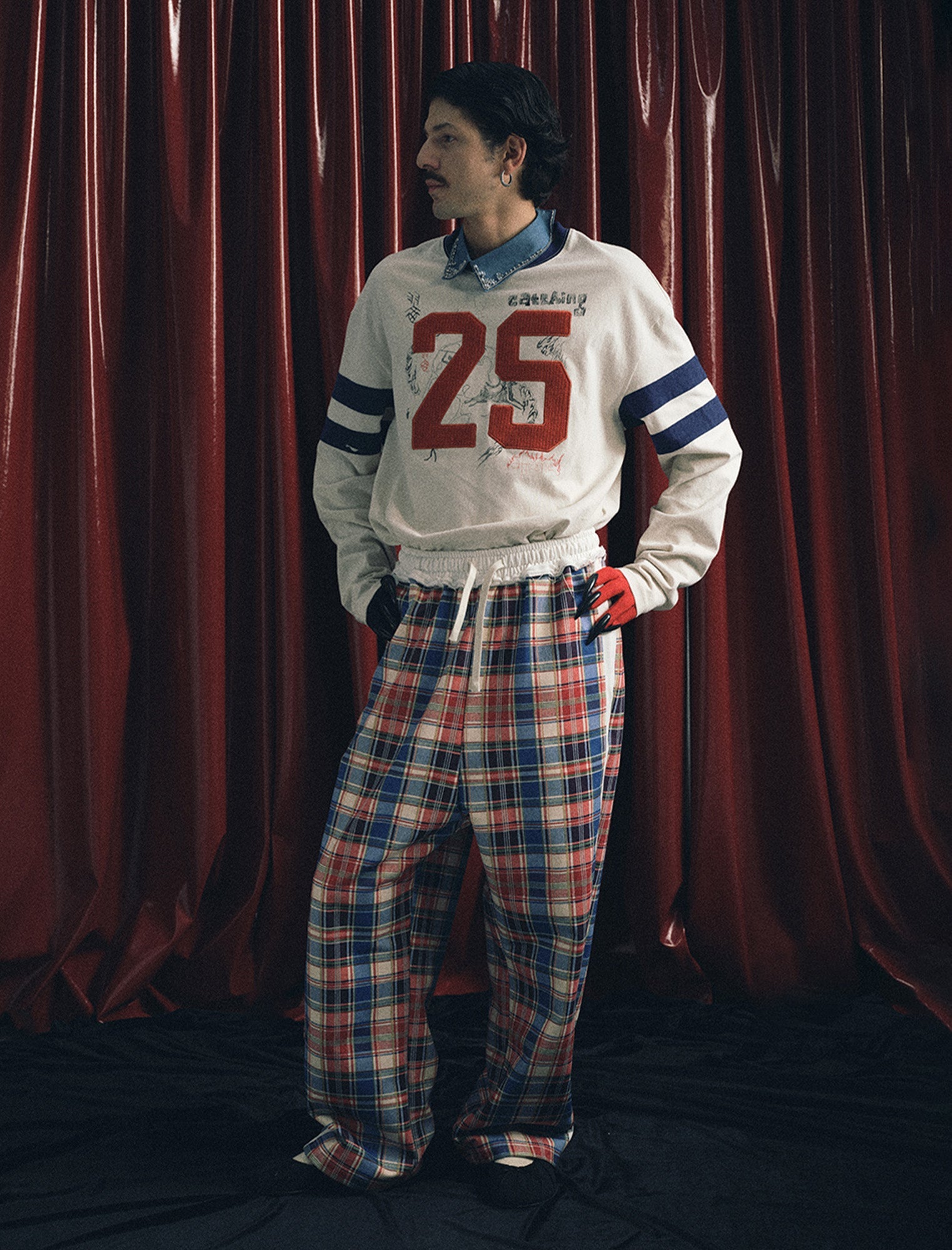 TRECLUB Contrast Fleece-Patch Graffiti Long-Sleeve Tee-L/S Tee-XS-Free Shipping Leatheretro