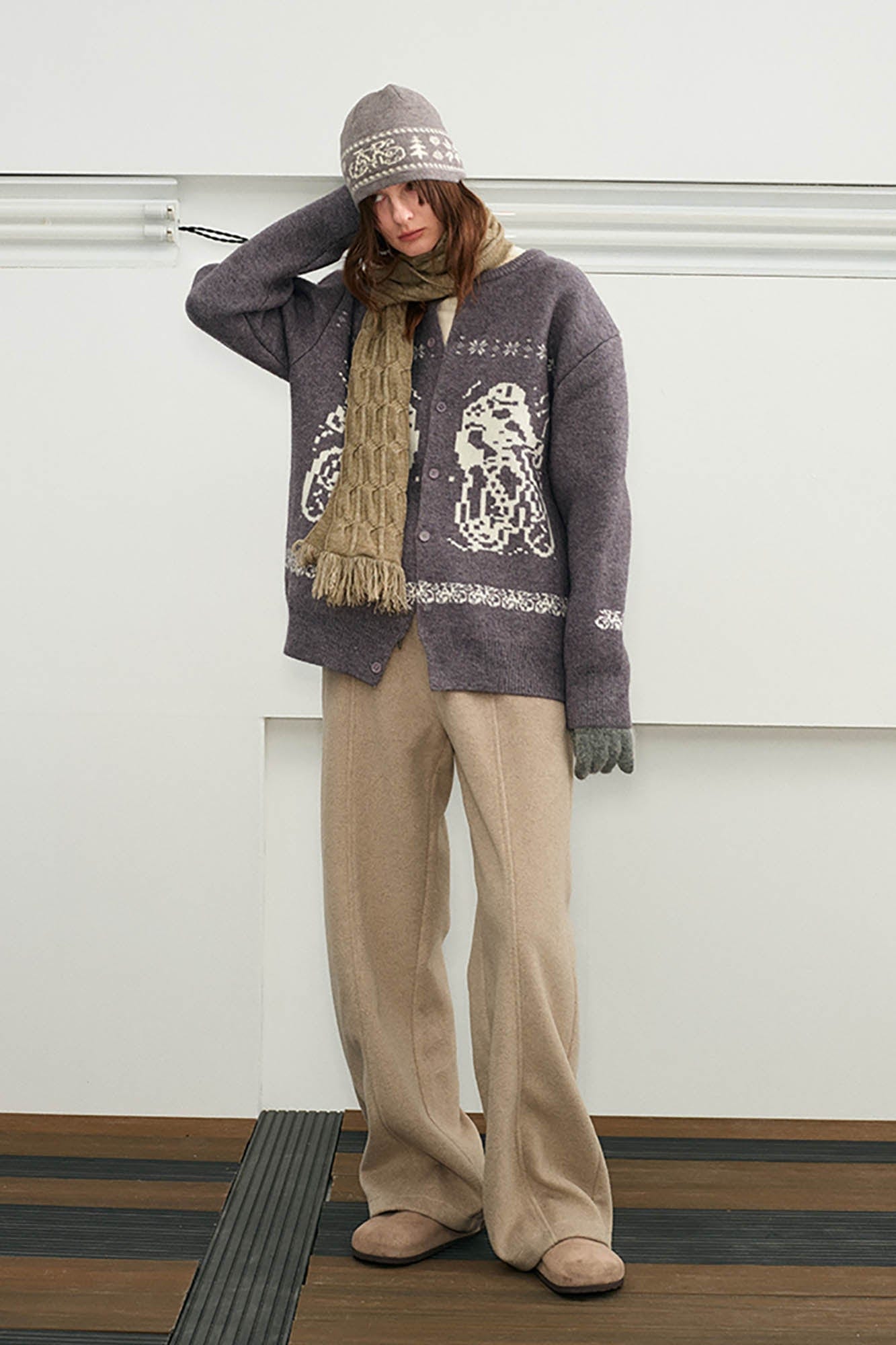 KREATE Fair Isle Button-Up Cardigan-Sweater-S-Blue-Free Shipping Leatheretro