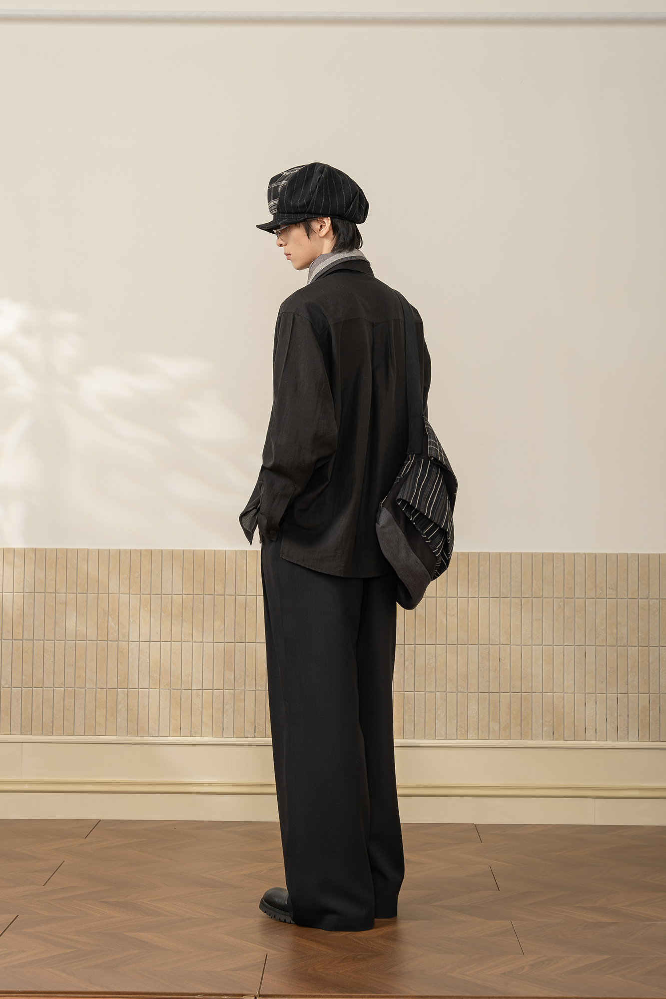 MOITIEDEPETALE Wool-Blended Pleats Trousers-Pants-XS-Coffee-Free Shipping Leatheretro