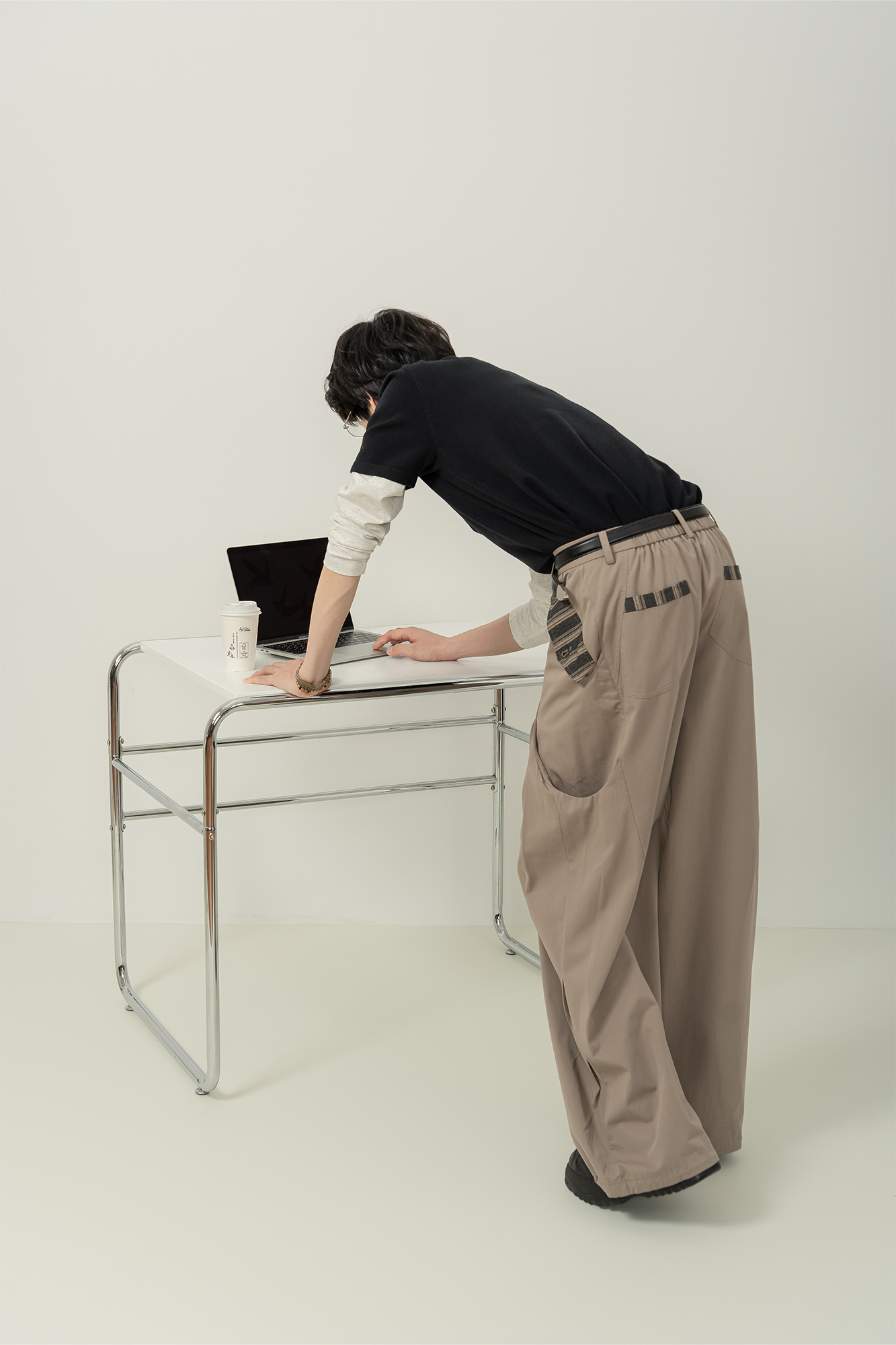 MOITIEDEPETALE Pleated Panel Oversized Cargo Pants-Pants-XXS-Khaki-Free Shipping Leatheretro