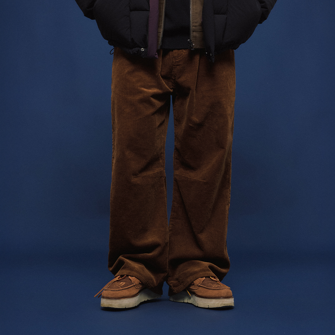 BANANA CLUB Corduroy Pleated Wide-Leg Trousers