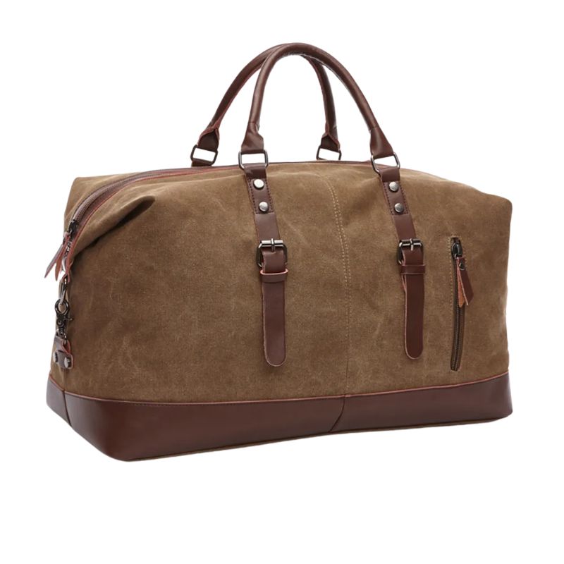 Canvas Men's Carry-On Luggage and Duffel Bag-Duffel Bags-Large-Black-Free Shipping Leatheretro