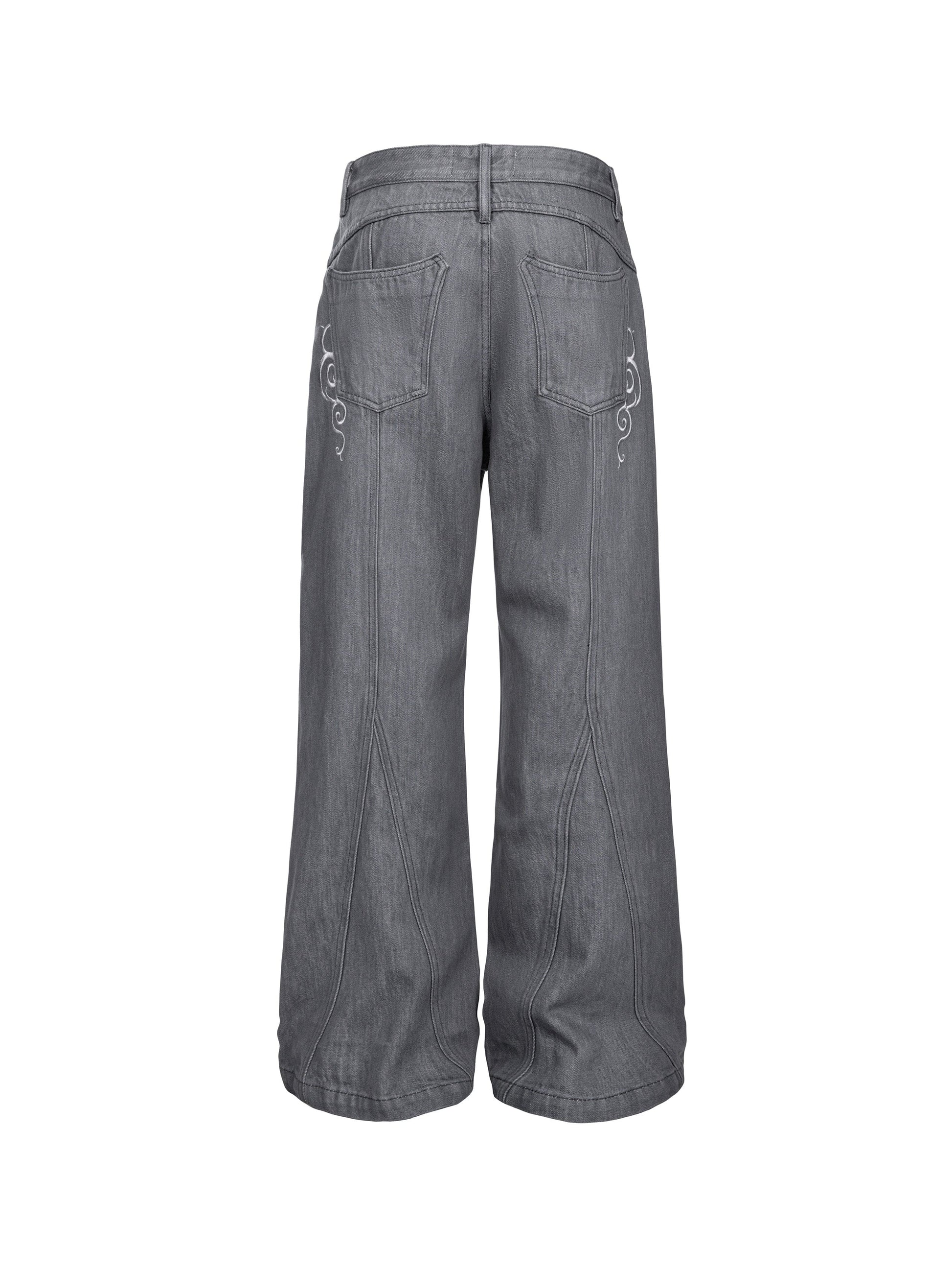 CATSSTAC Floral Embroidered Flared Jeans-Jeans-M-Free Shipping Leatheretro