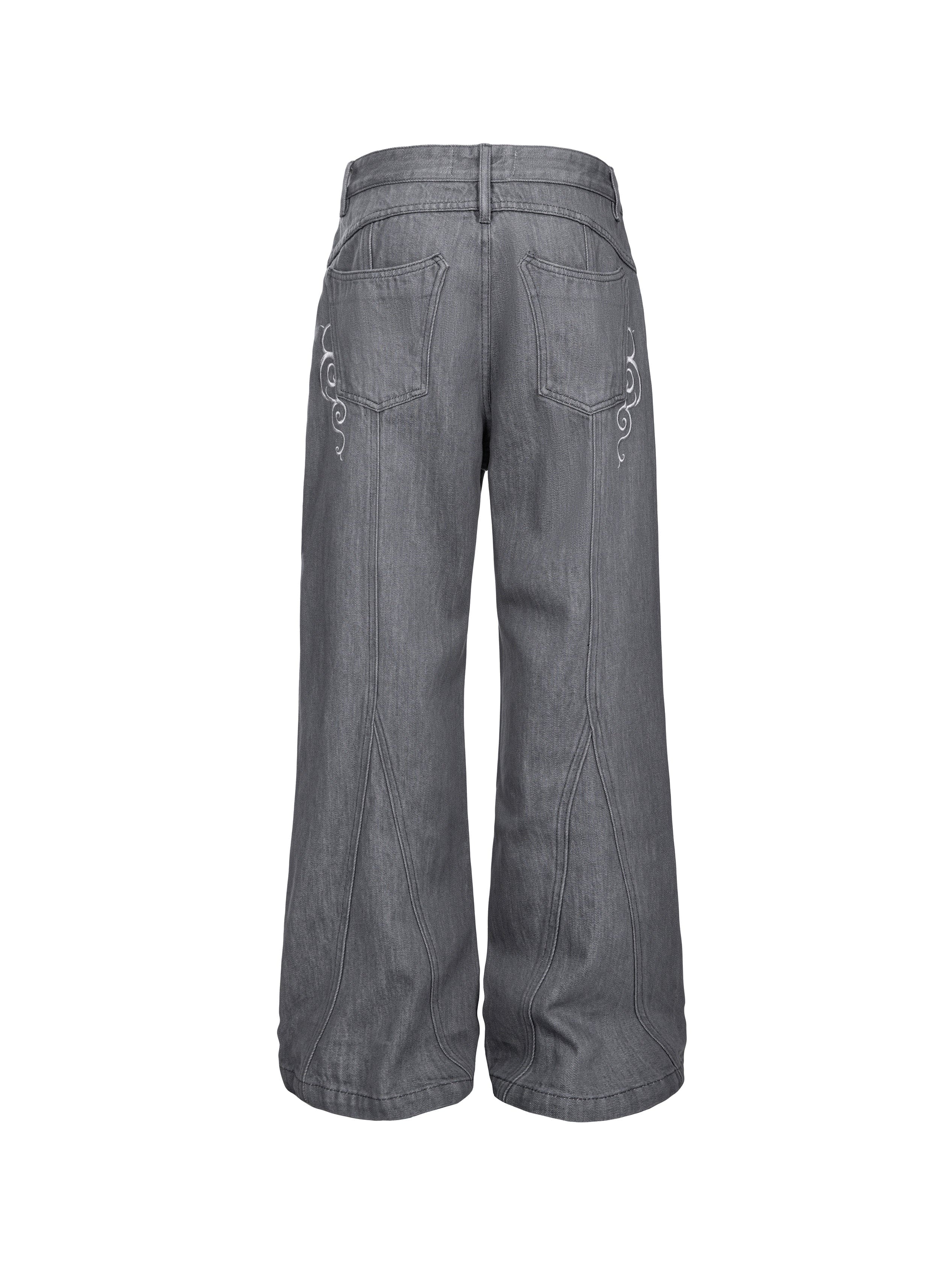CATSSTAC Floral Embroidered Flared Jeans-Jeans-M-Free Shipping Leatheretro
