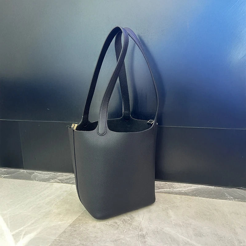 Women's Genuine Leather Luxury Shoulder Bag - Lightweight Large Capacity Bags-Shoulder Bag-Black-Free Shipping Leatheretro
