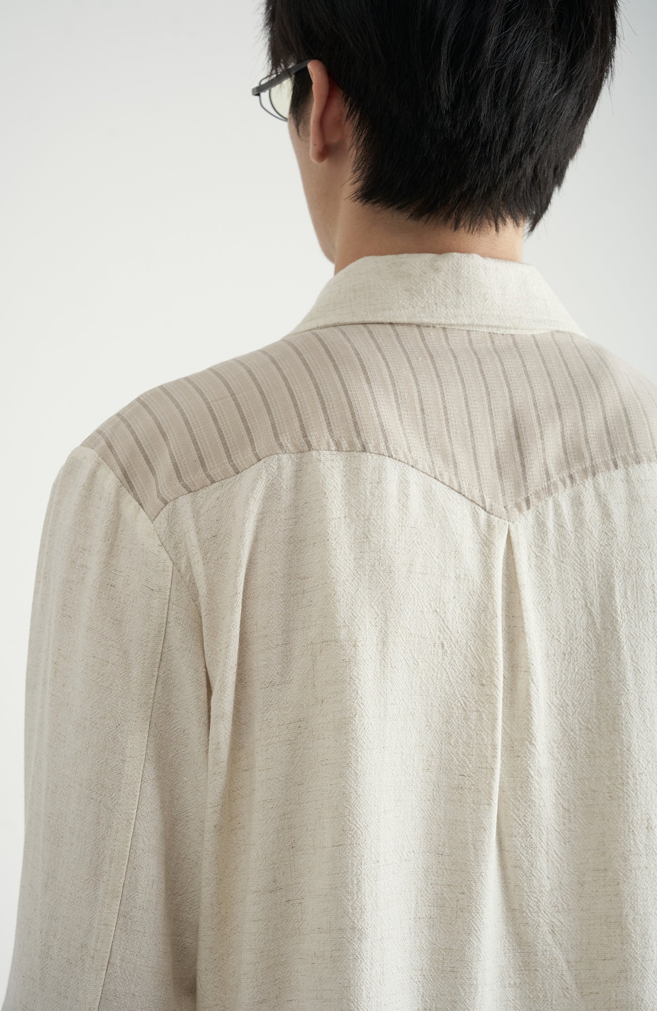 MOITIEDEPETALE Asymmetrical Floral Sketch Linen-Blend Shirt-Shirt-XS-Long-Sleeves-Free Shipping Leatheretro