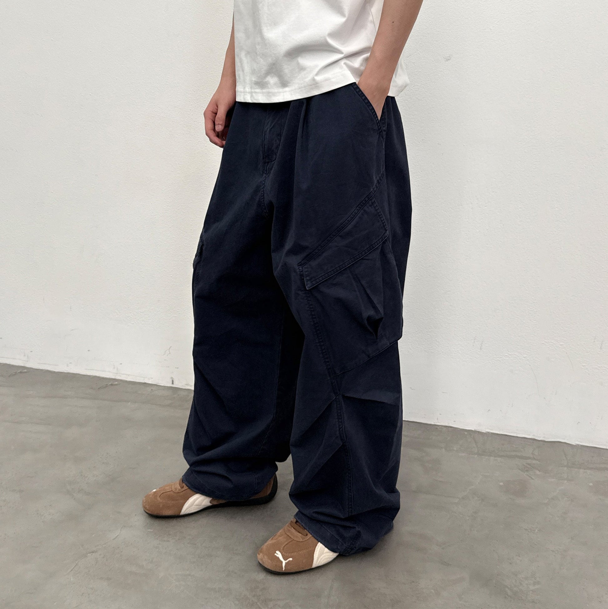 ROARINGWILD A ARCH Classic Utility Parachute Pants-Pants-XS-Navy-Free Shipping Leatheretro
