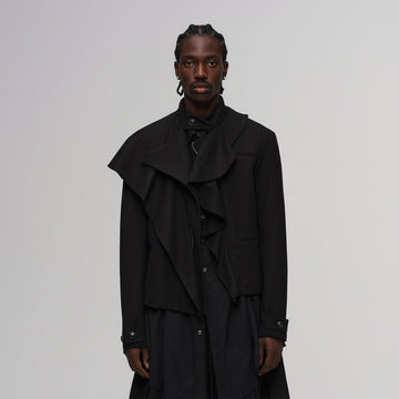 ILNya Nieternite Nifutur Layered Ruffle Wool-Blend Scarf-Wrap Coat-Jacket-S (0)-Free Shipping Leatheretro