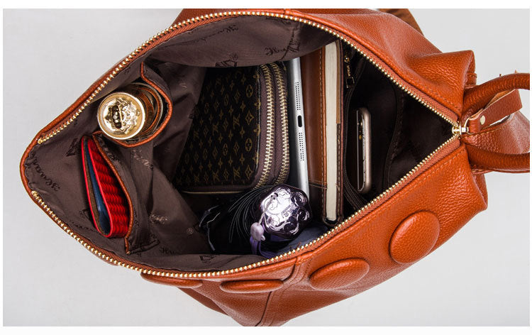 Genuine Leather Women's Backpack-Backpack-burgundy-Free Shipping Leatheretro