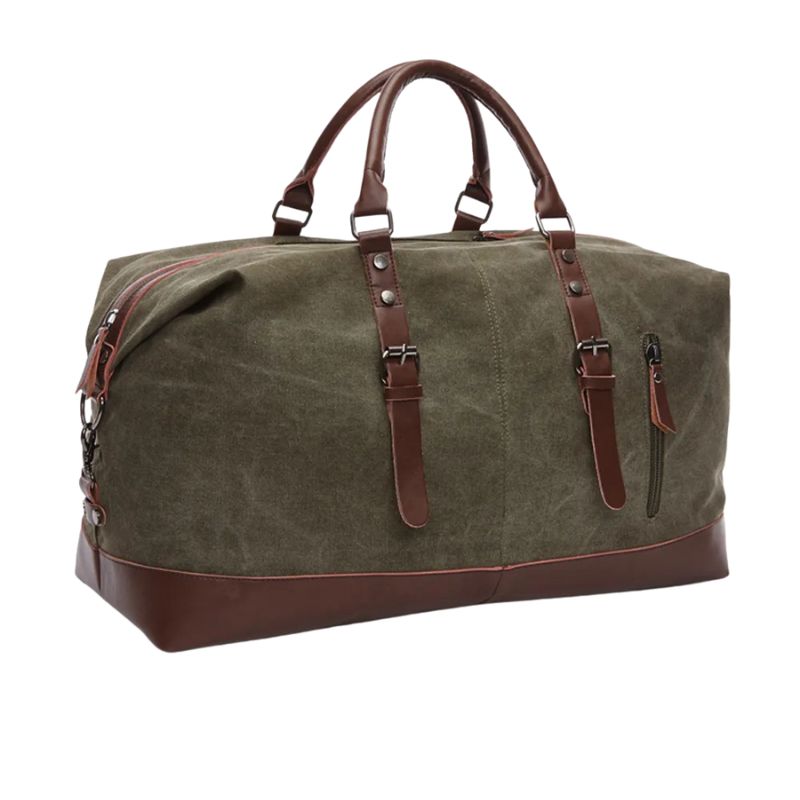 Canvas Men's Carry-On Luggage and Duffel Bag-Duffel Bags-Large-Black-Free Shipping Leatheretro